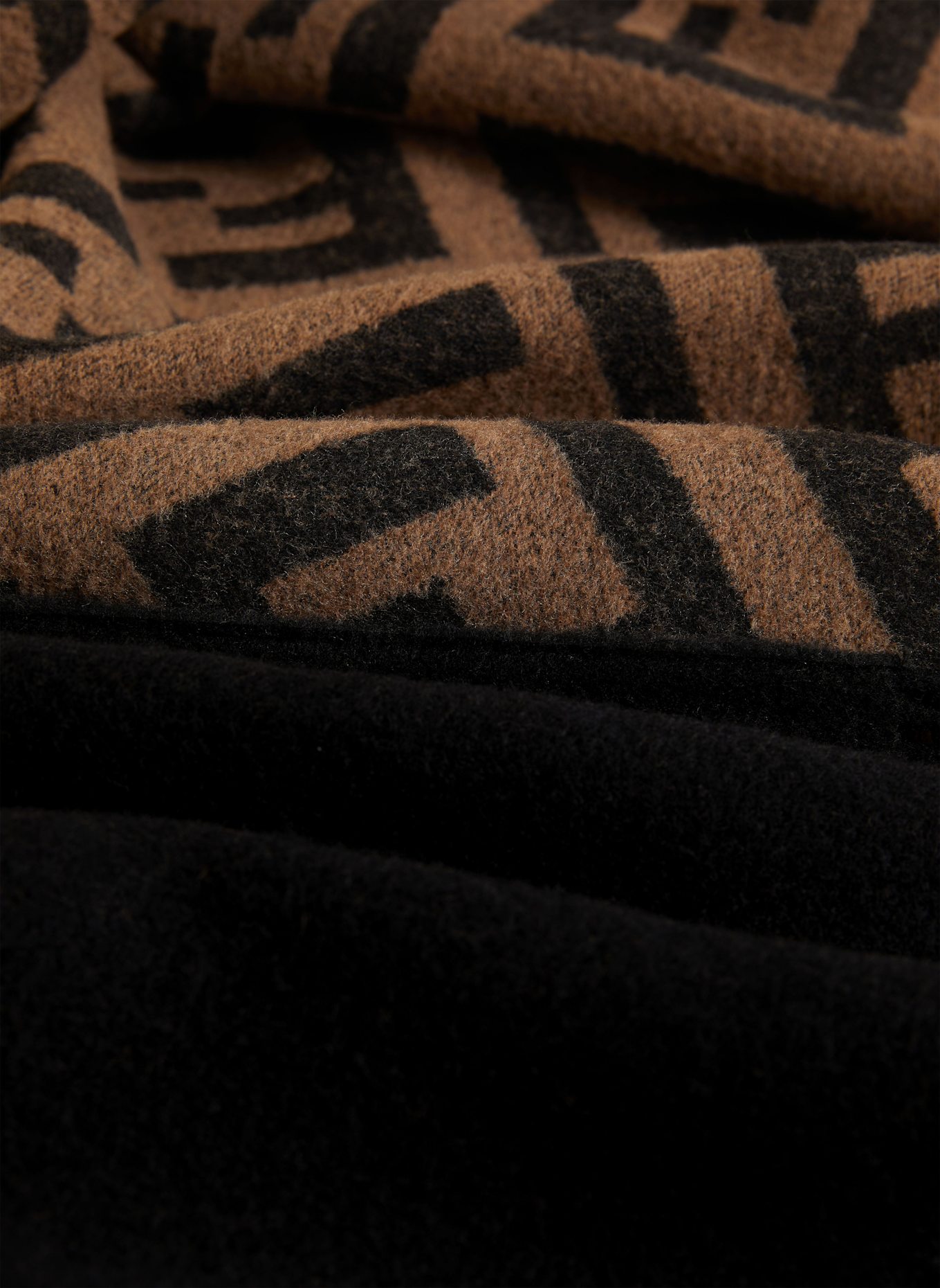 FENDI Ponczo z kaszmirem: CZARNY / BRĄZOWY