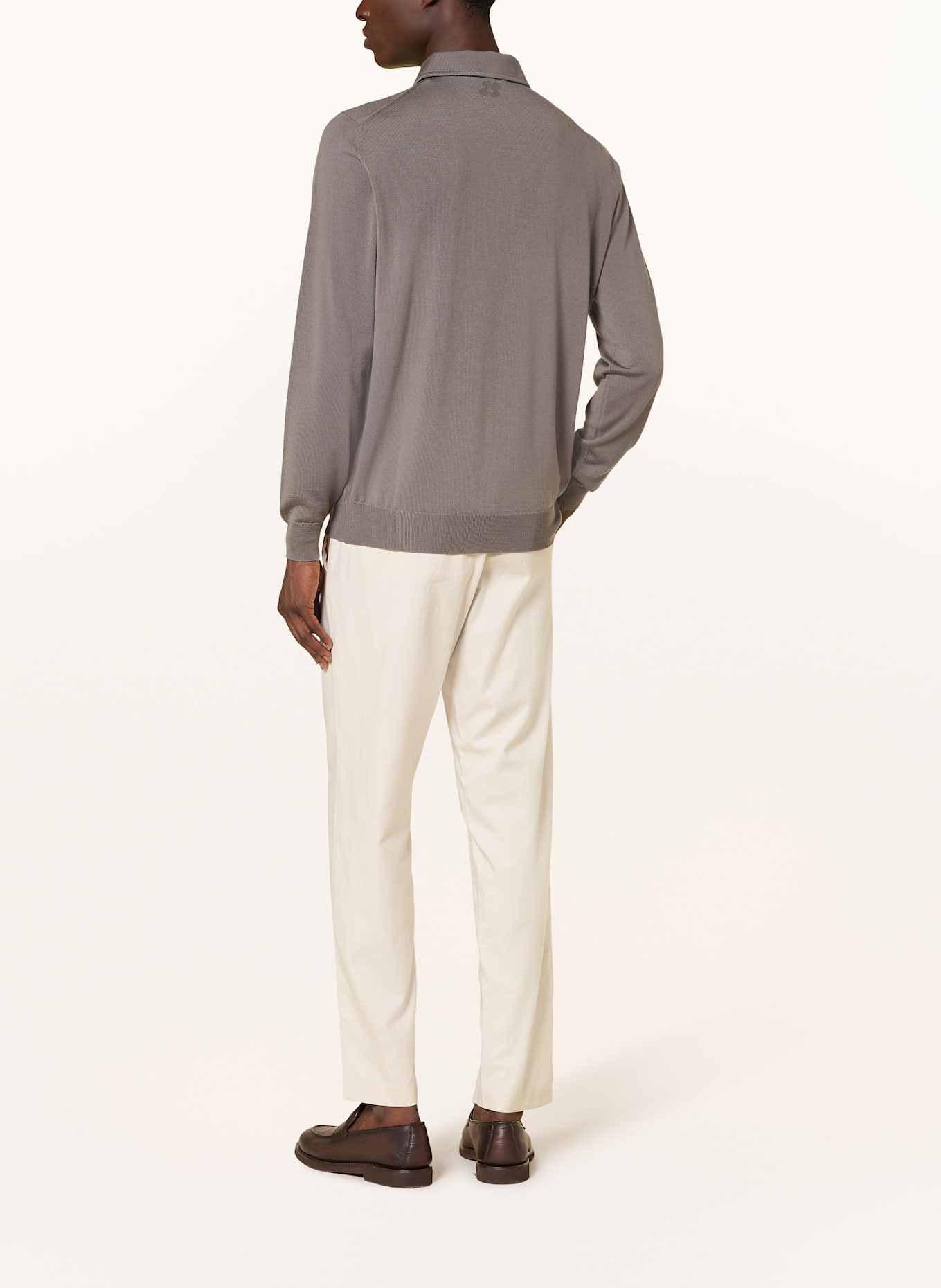 LARDINI Strick-Poloshirt: TAUPE