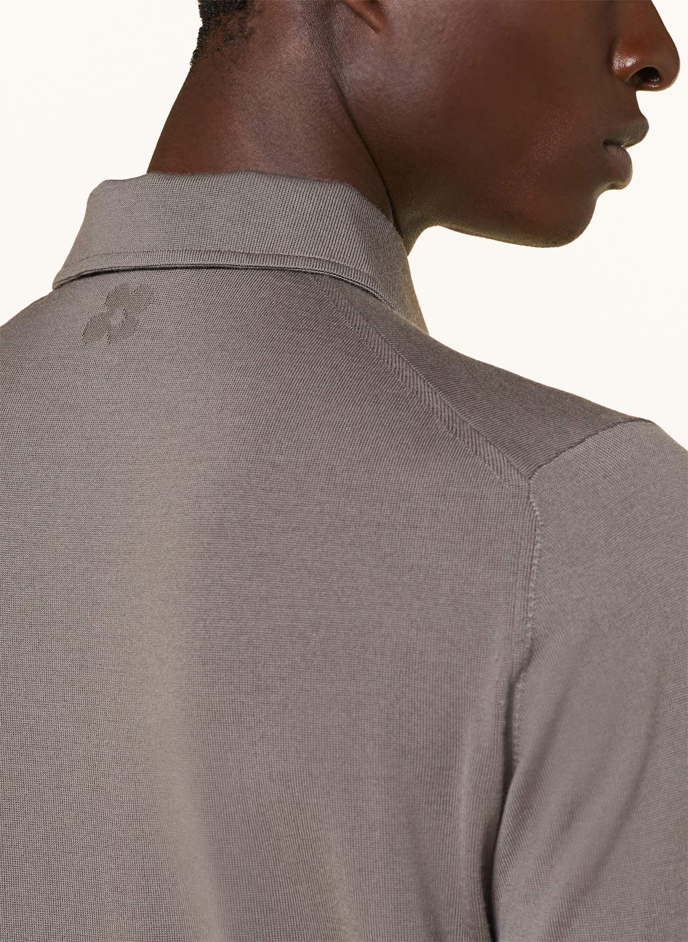 LARDINI Strick-Poloshirt: TAUPE