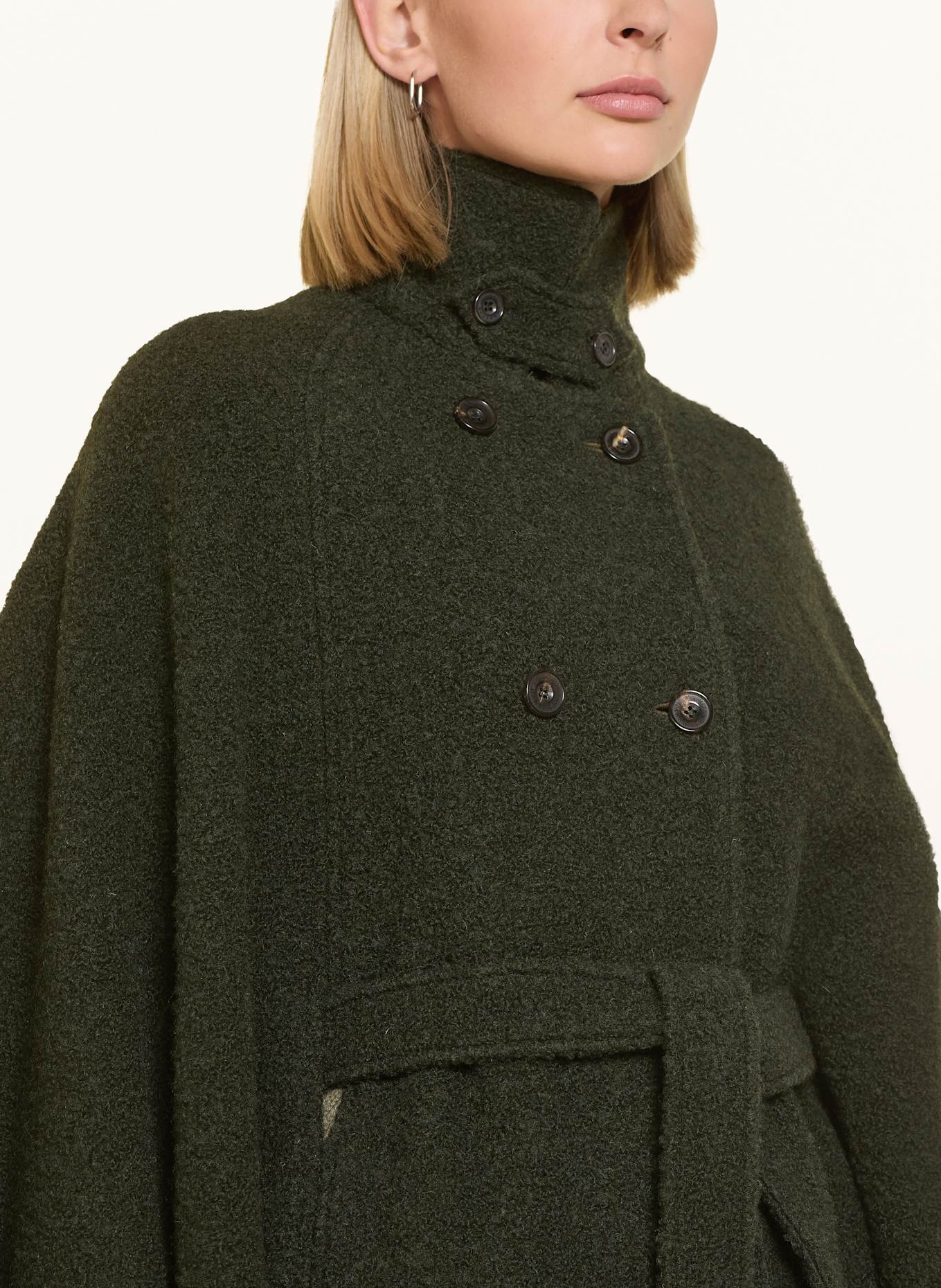 HABSBURG Bouclé-Cape FRANZISKA: DUNKELGRÜN