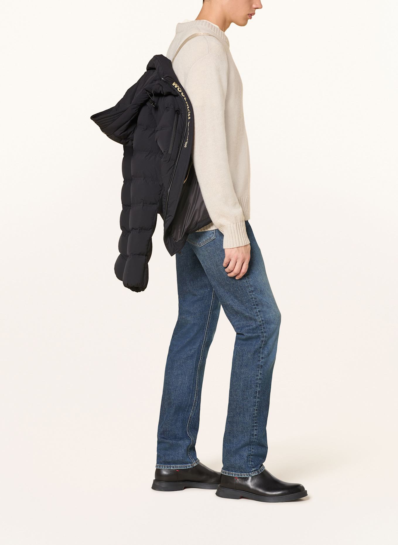 WOOLRICH Daunenjacke mit abnehmbarer Kapuze: SCHWARZ