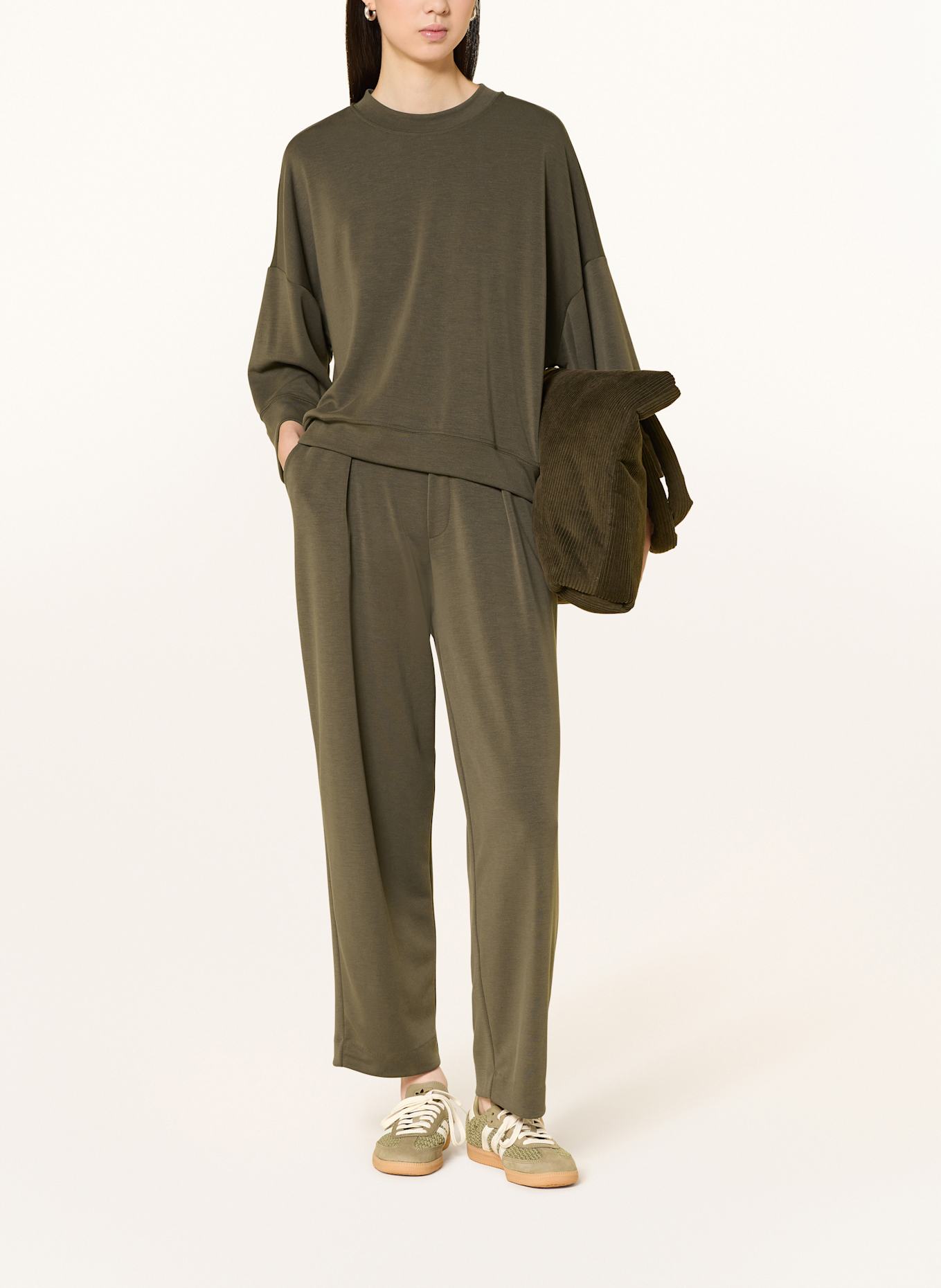 darling harbour Cropped-Shirt mit 3/4-Arm: DARK OLIVE