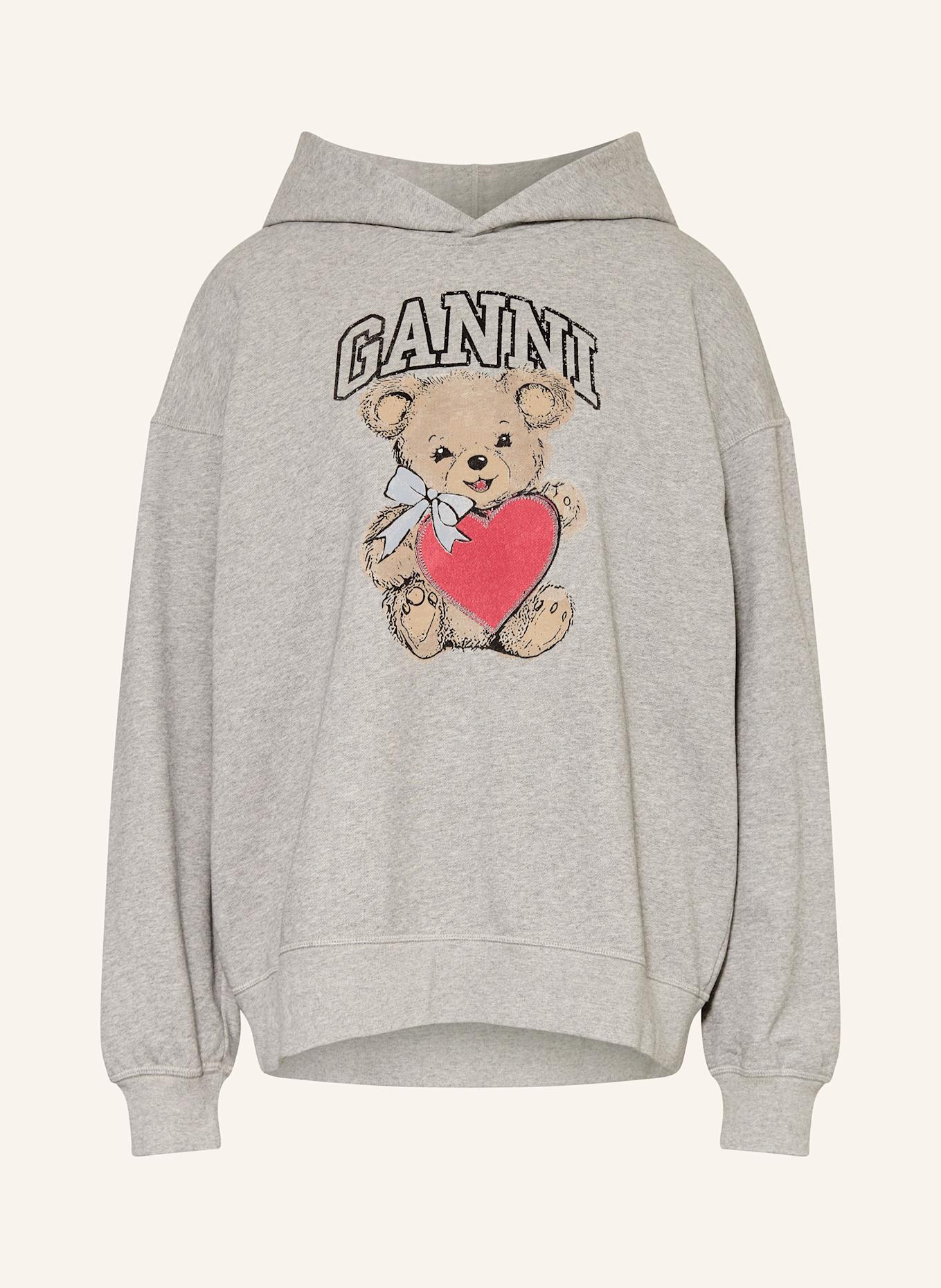 GANNI Oversized-Hoodie: GRAU