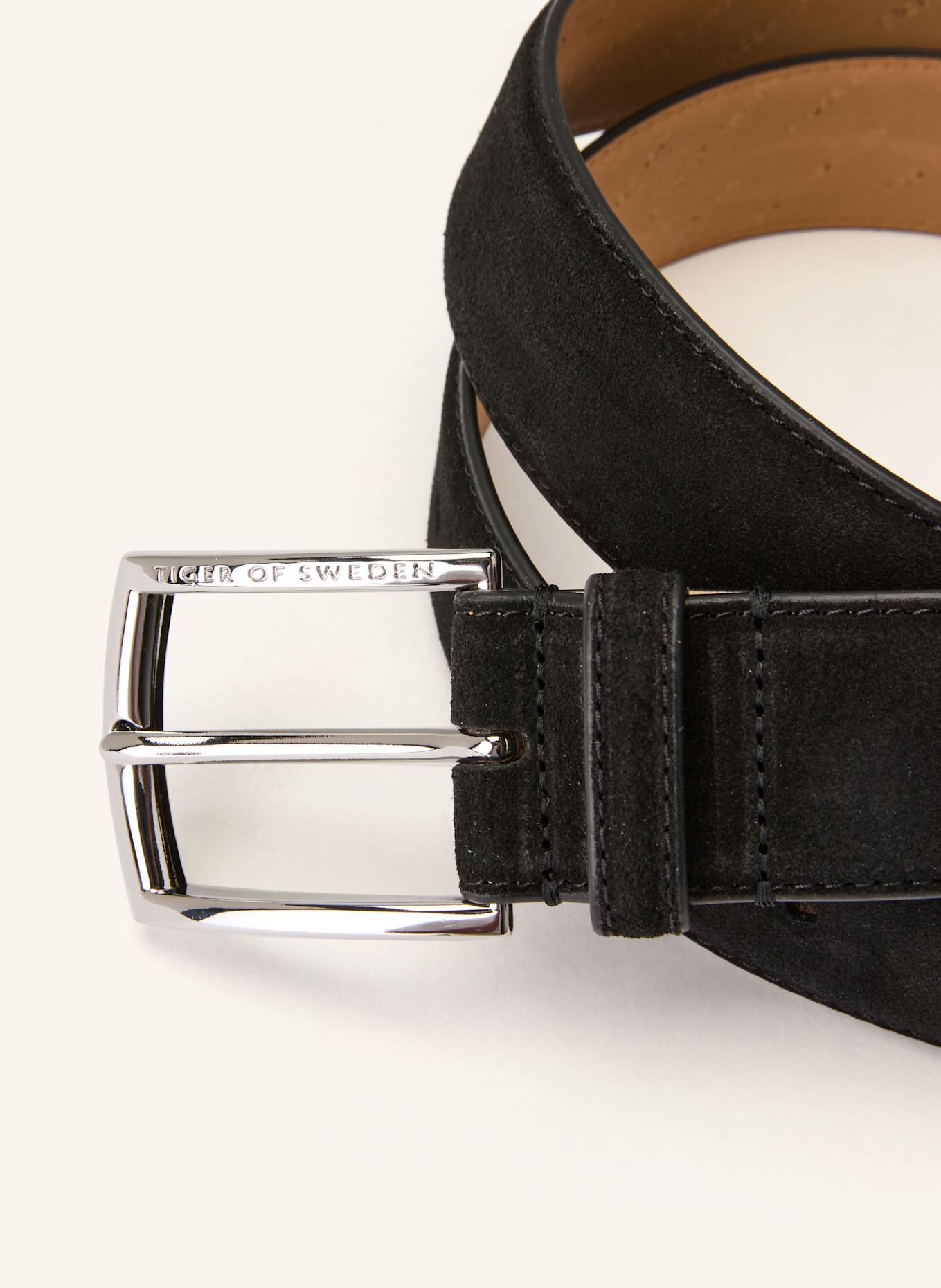 TIGER OF SWEDEN Ledergürtel BERGSTROMS: SCHWARZ