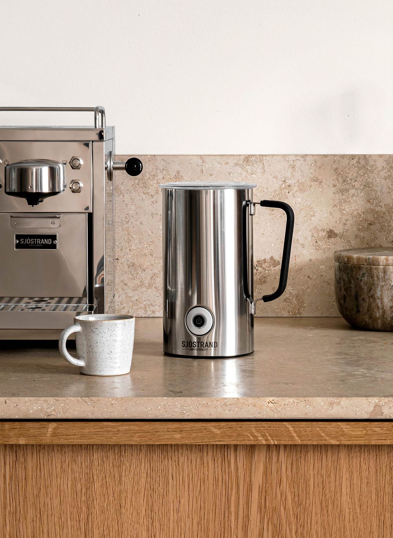 SJÖSTRAND Elektrischer Milchaufschäumer: SILBER