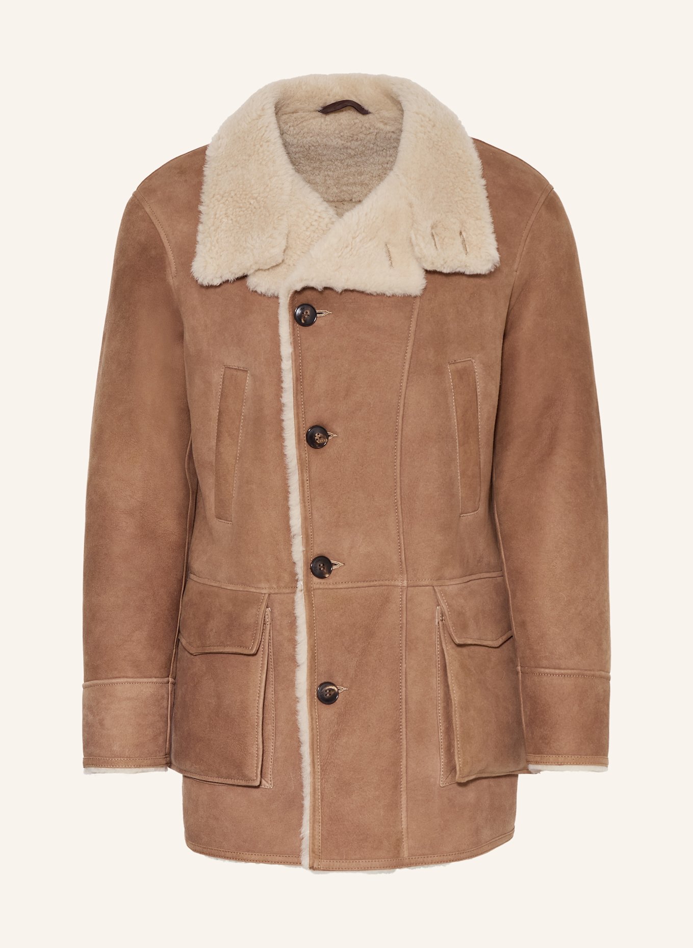 manzoni 24 Ledermantel: CAMEL