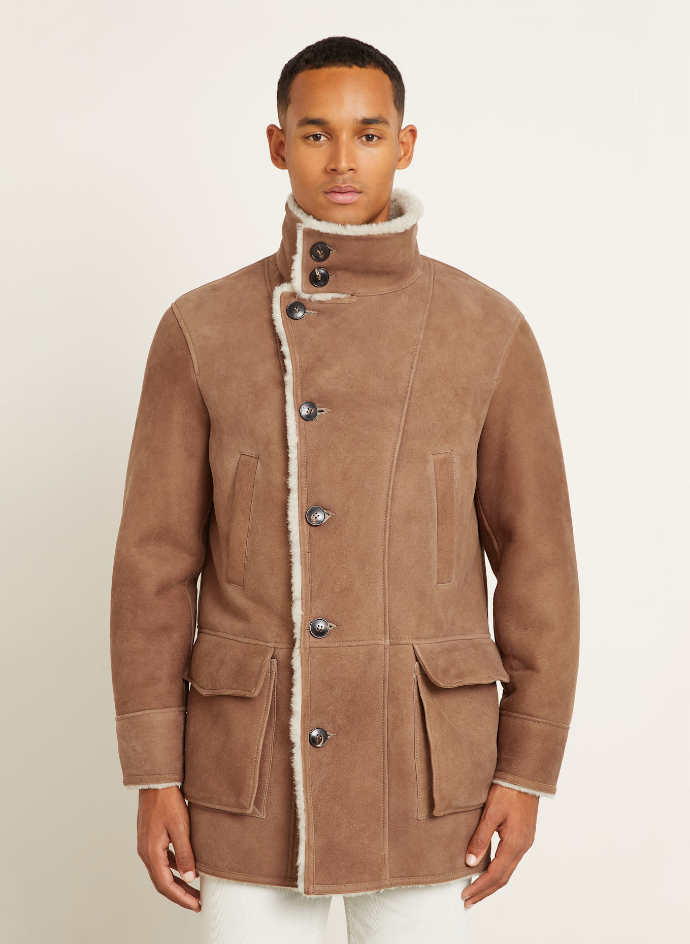 manzoni 24 Ledermantel: CAMEL