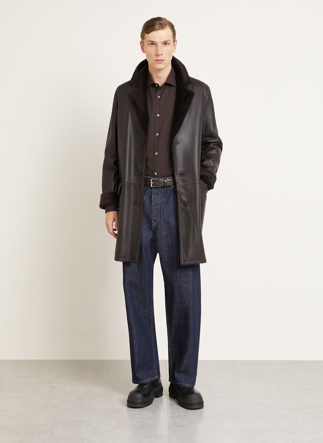 manzoni 24 Ledermantel: DUNKELBRAUN