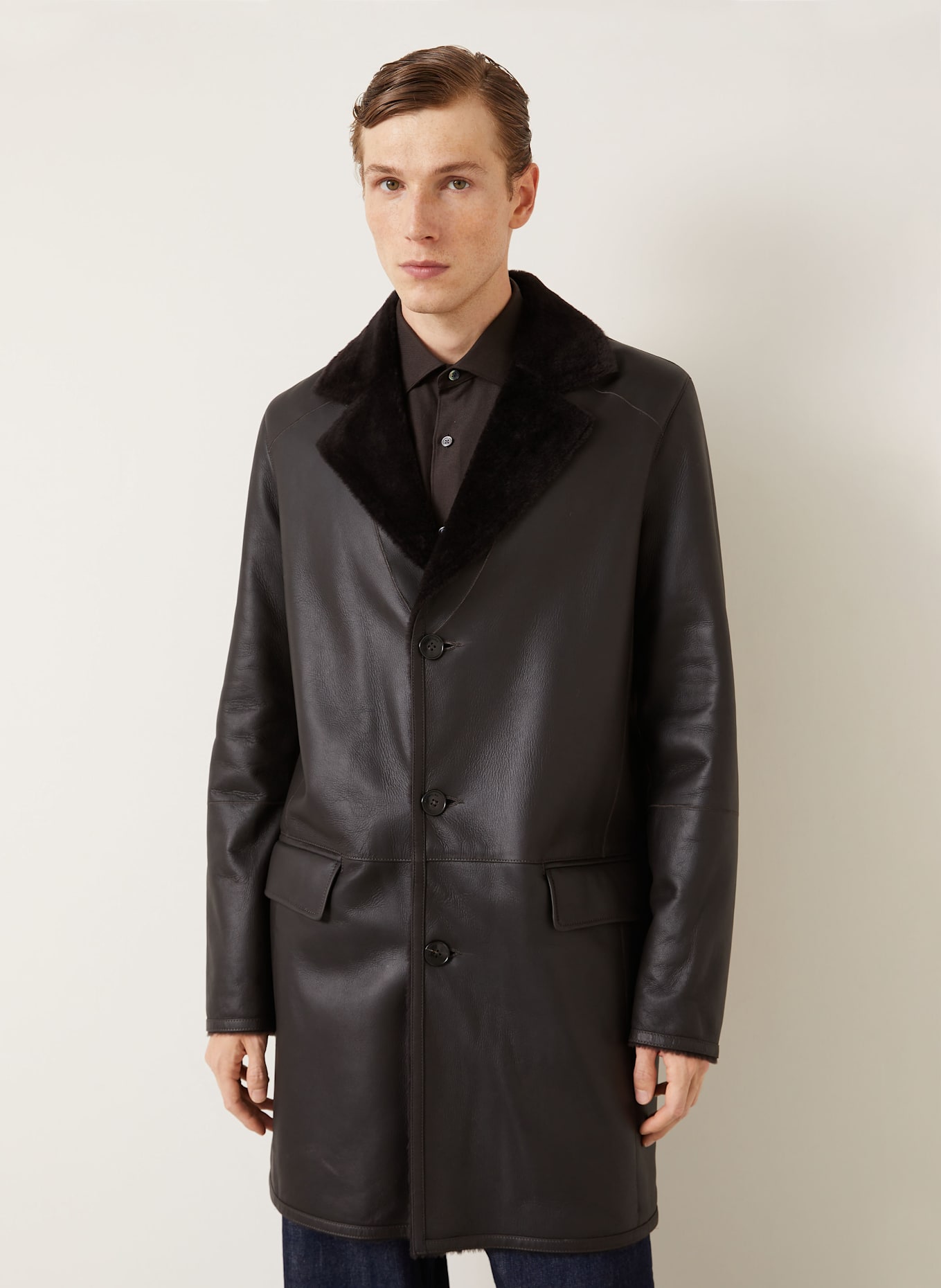 manzoni 24 Ledermantel: DUNKELBRAUN