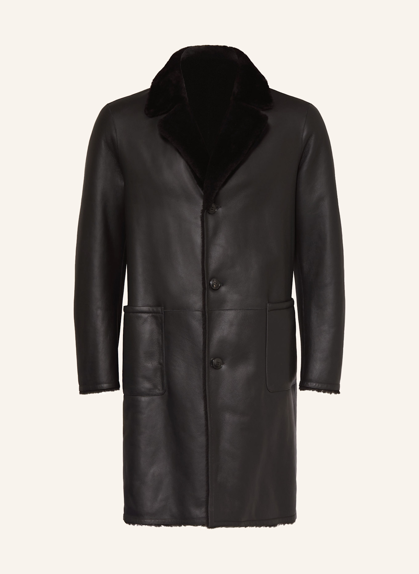 manzoni 24 Ledermantel zum Wenden: SCHWARZ
