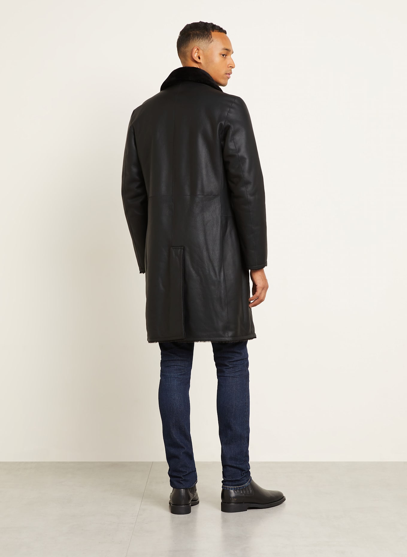 manzoni 24 Ledermantel zum Wenden: SCHWARZ