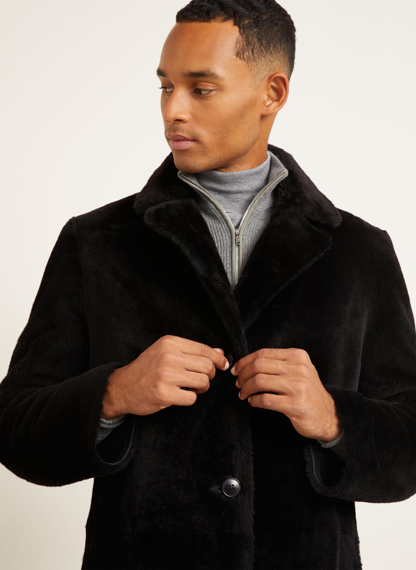 manzoni 24 Ledermantel zum Wenden: SCHWARZ