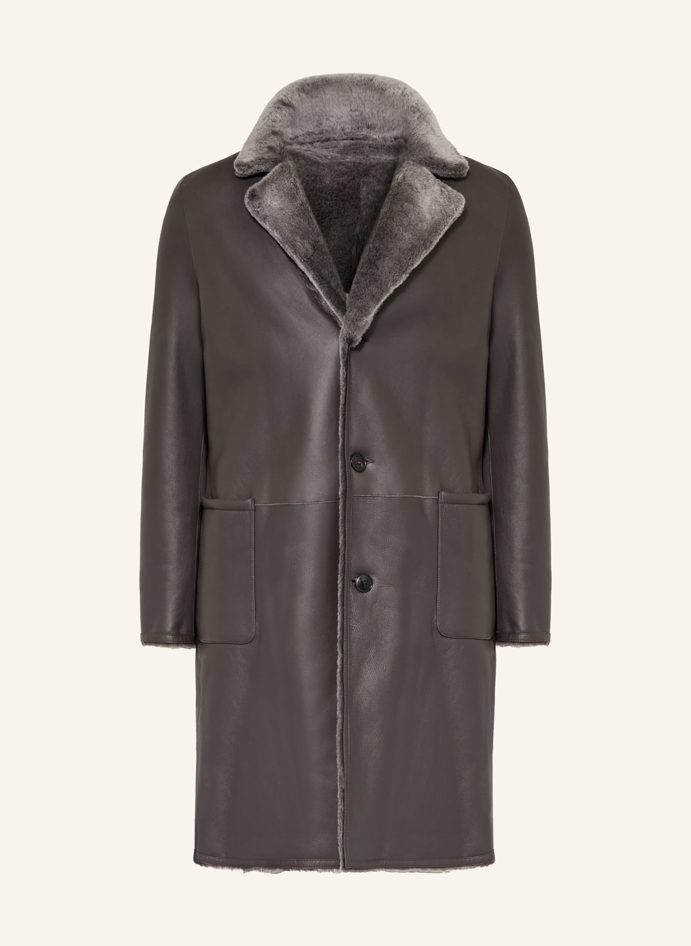 manzoni 24 Ledermantel zum Wenden: DUNKELGRAU