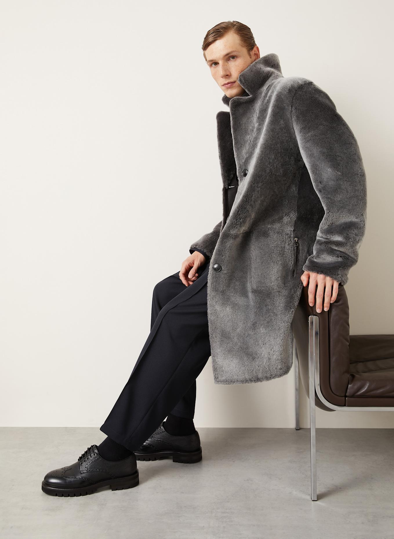 manzoni 24 Ledermantel zum Wenden: DUNKELGRAU