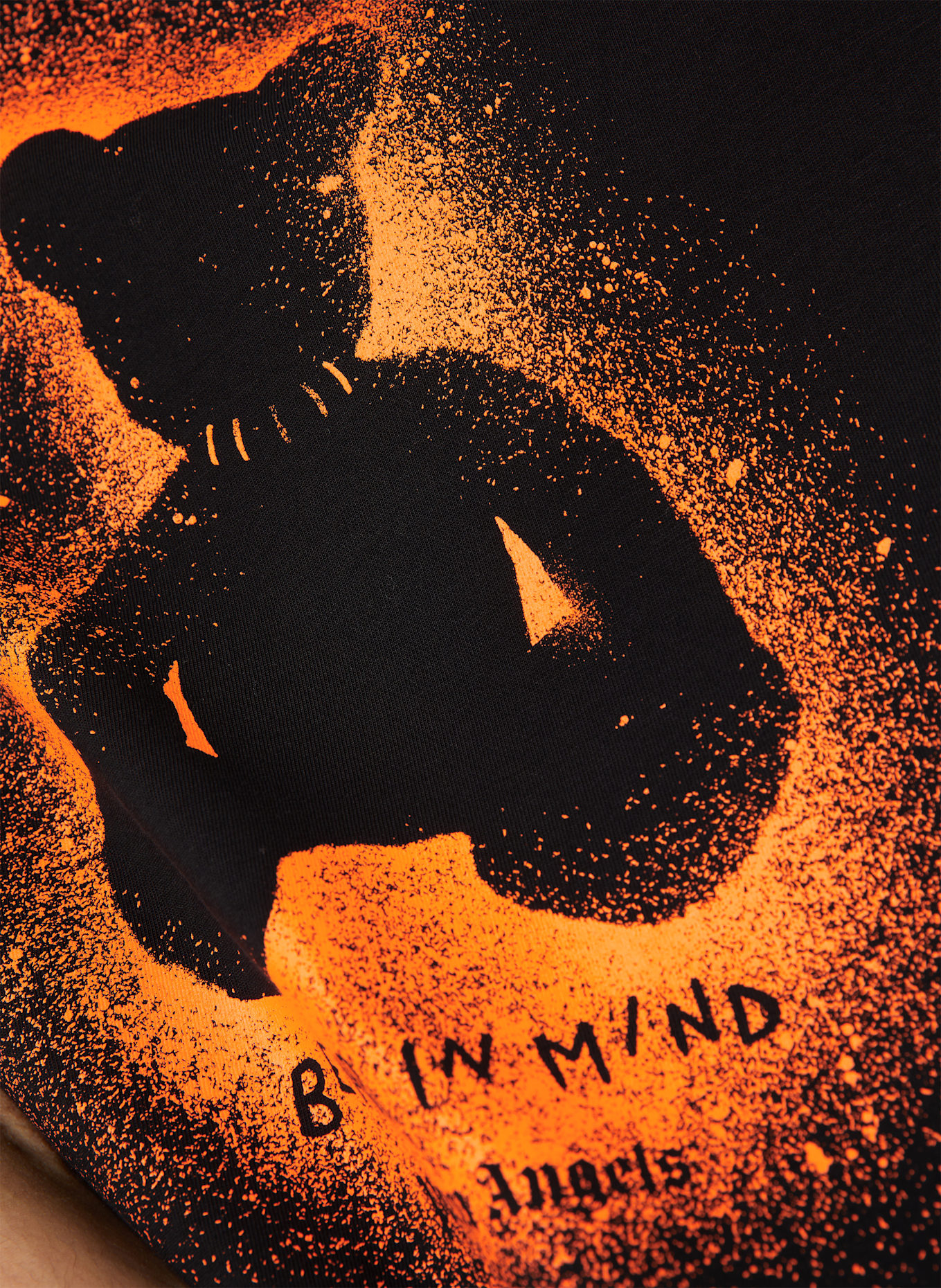 Palm Angels T-Shirt SPRAY BEAR REG: SCHWARZ / ORANGE