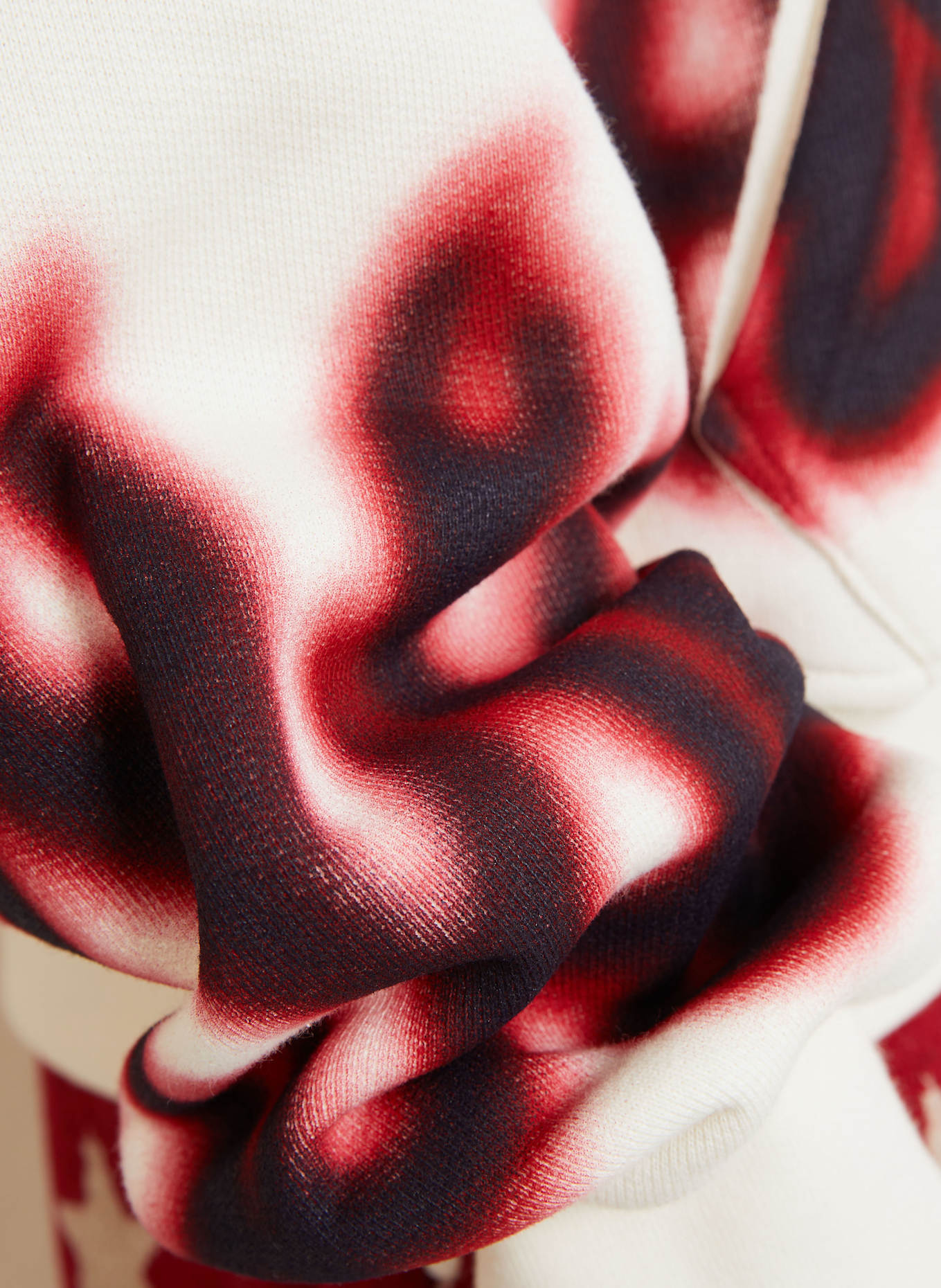 Palm Angels Bluza z kapturem oversize FLAMES: ECRU