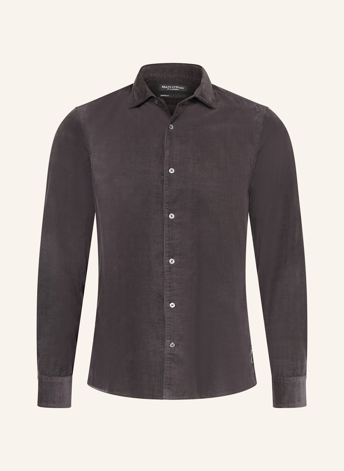 Marc O'Polo Cordhemd Shaped Fit: DUNKELGRAU