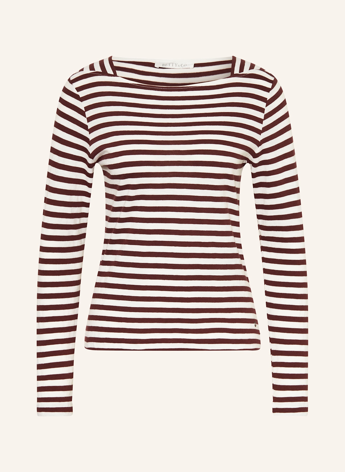 BETTY&CO Longsleeve: CREME / DUNKELROT