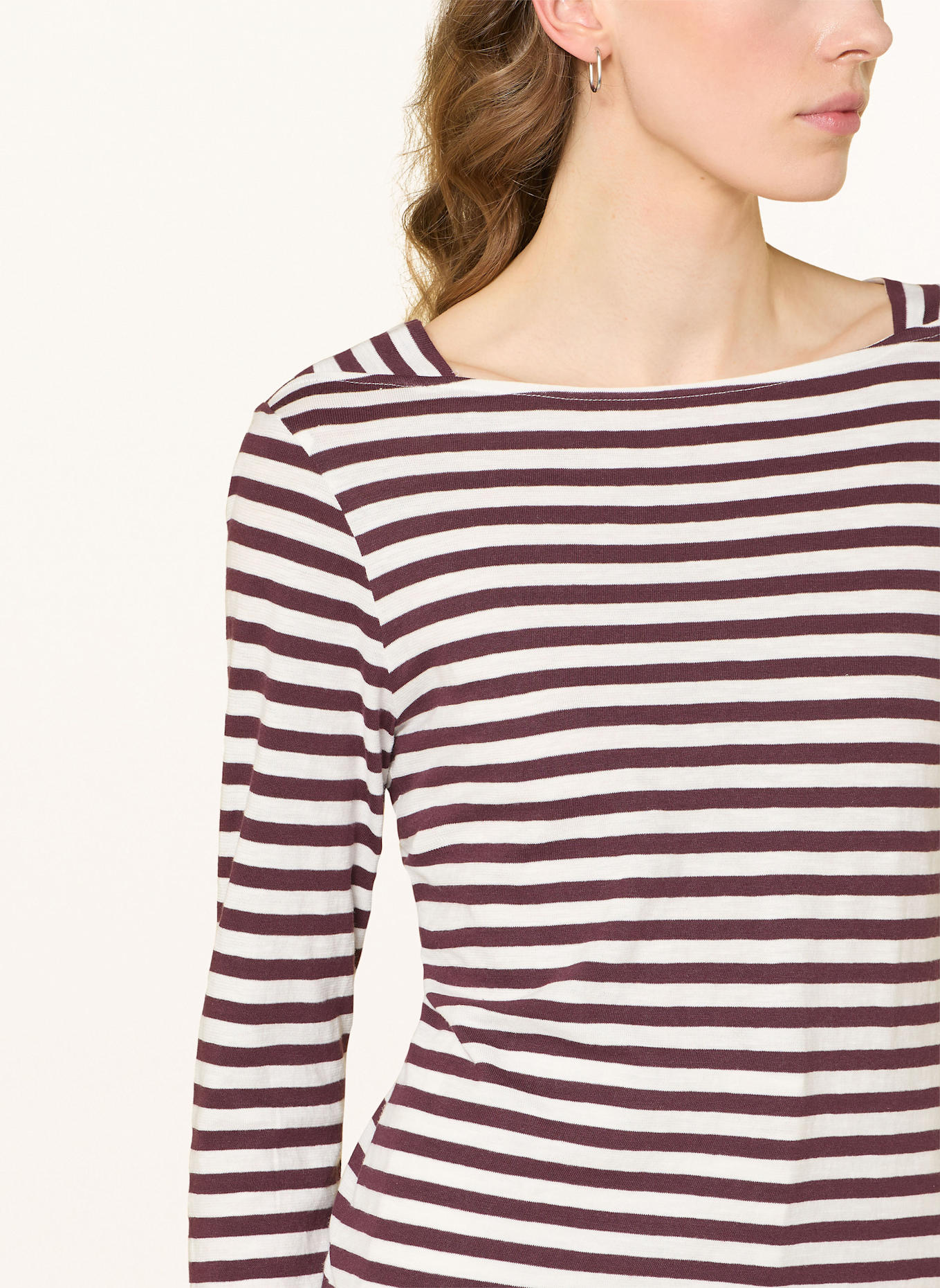 BETTY&CO Longsleeve: CREME / DUNKELROT