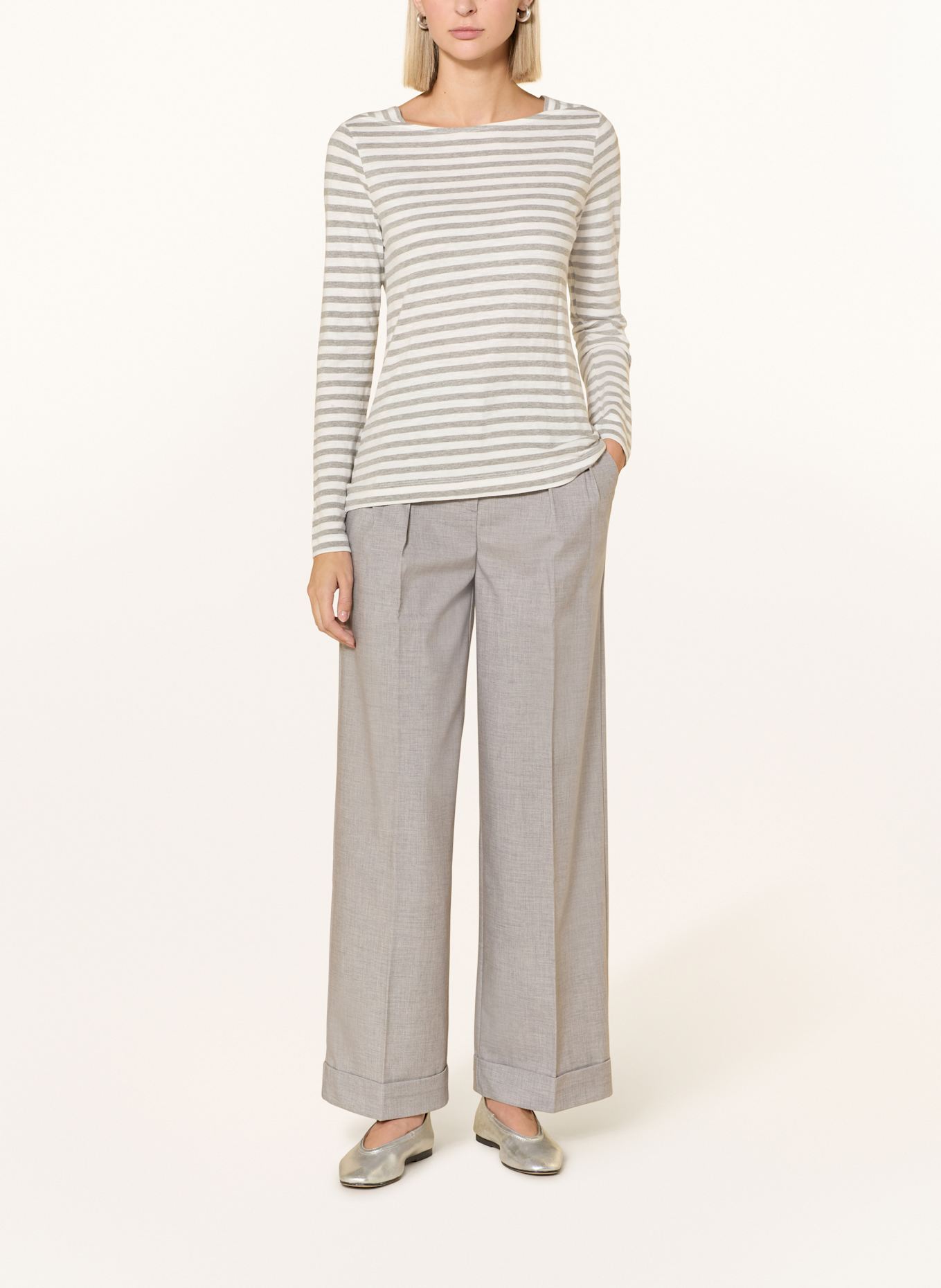 BETTY&CO Longsleeve: CREME / GRAU