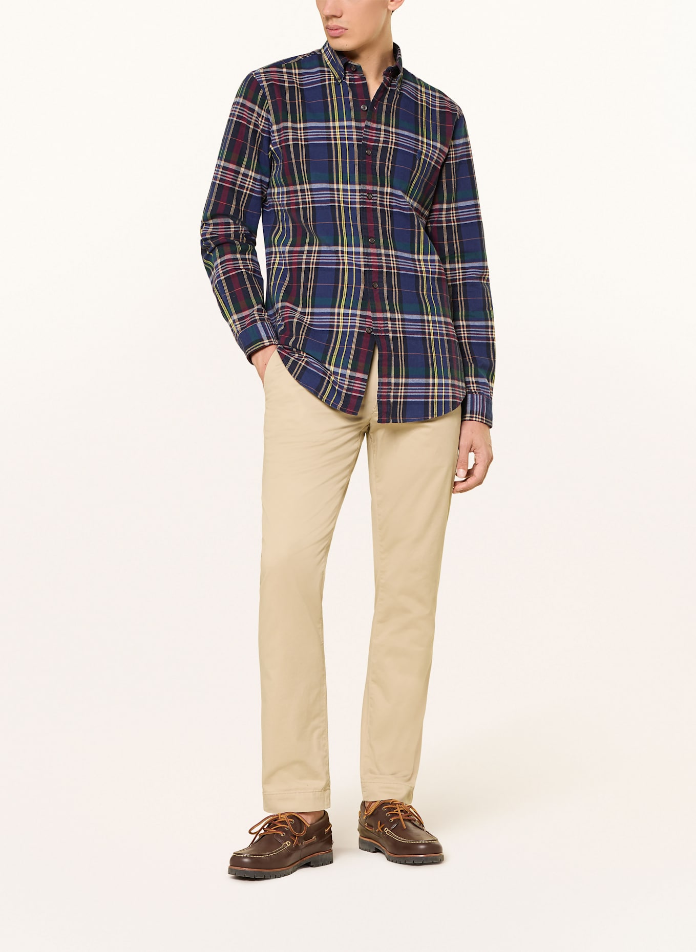 POLO RALPH LAUREN Hemd Custom Fit: DUNKELBLAU / DUNKELROT / GELB