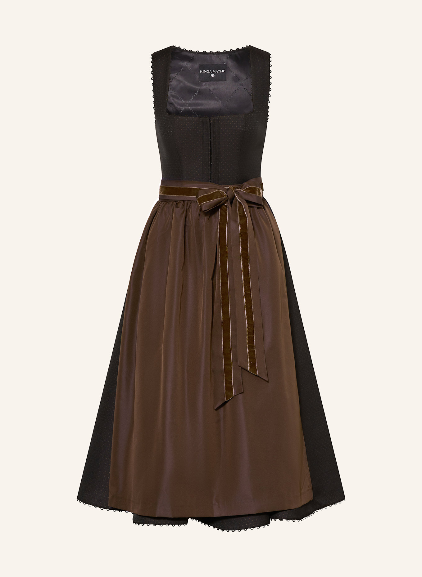 KINGA MATHE Jacquard-Dirndl TIARA: SCHWARZ / BRAUN