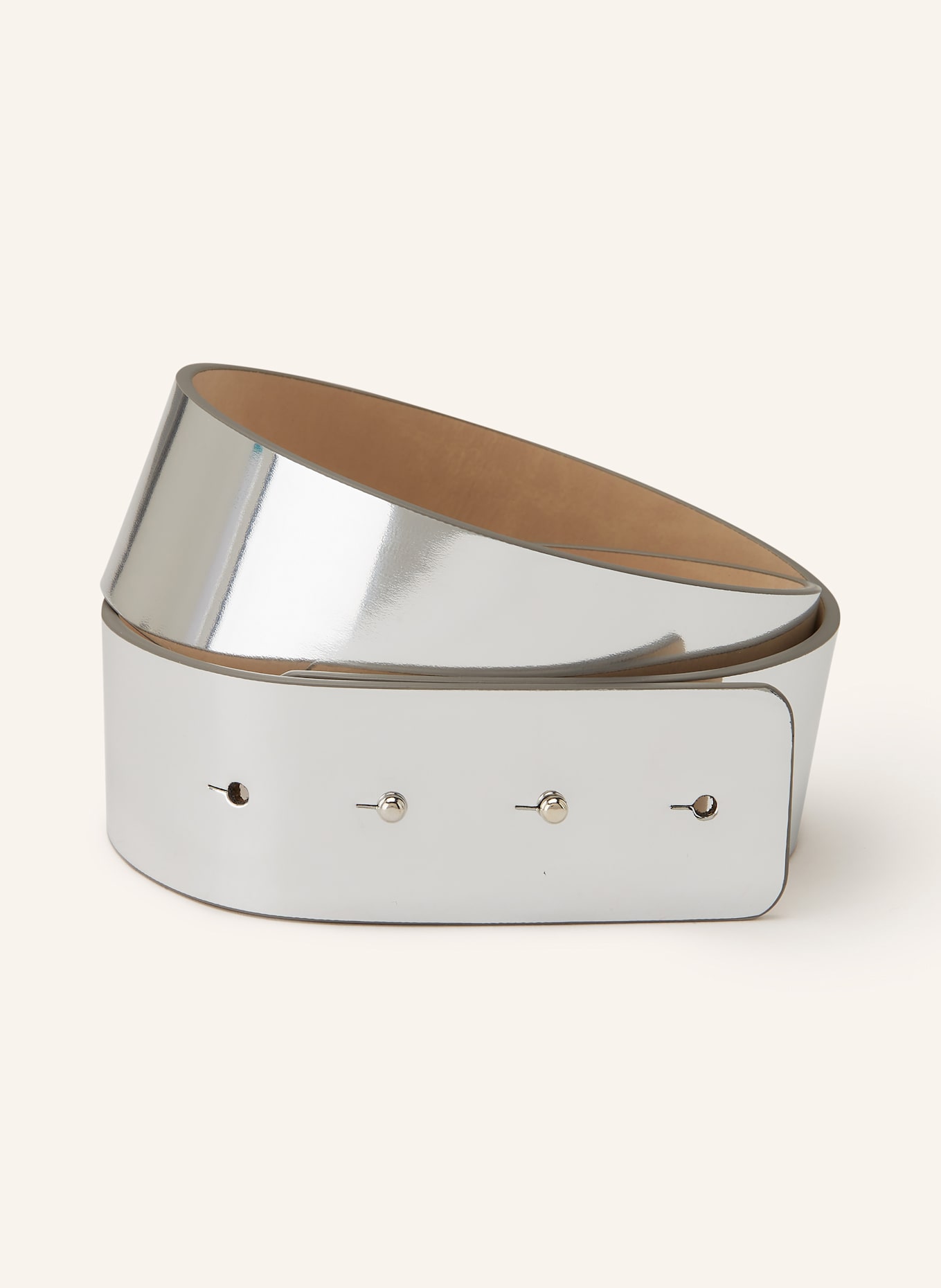 KINGA MATHE Ledergürtel: SILBER