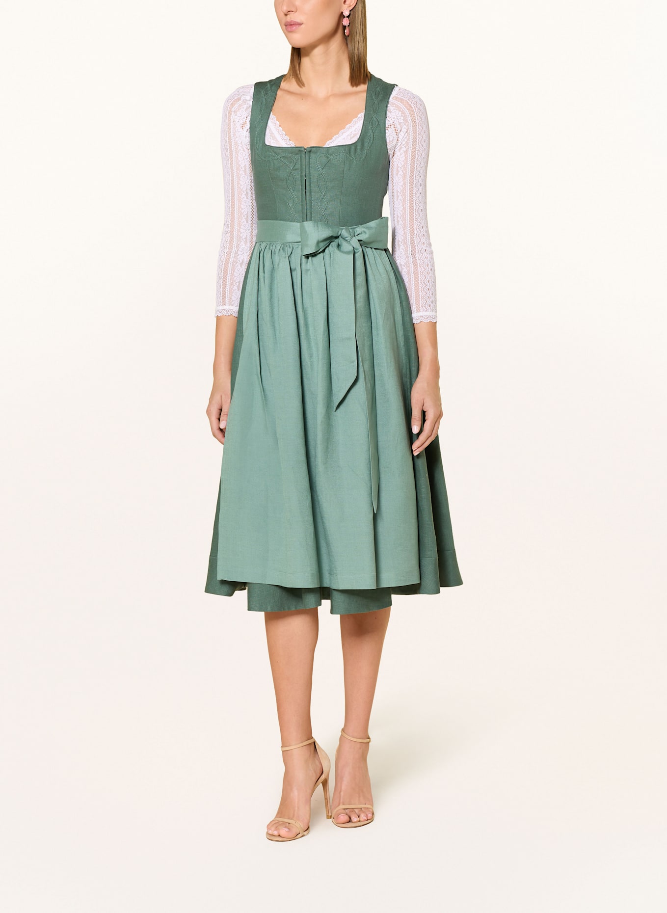 LIMBERRY Dirndl MARILENE mit Leinen: GRÜN