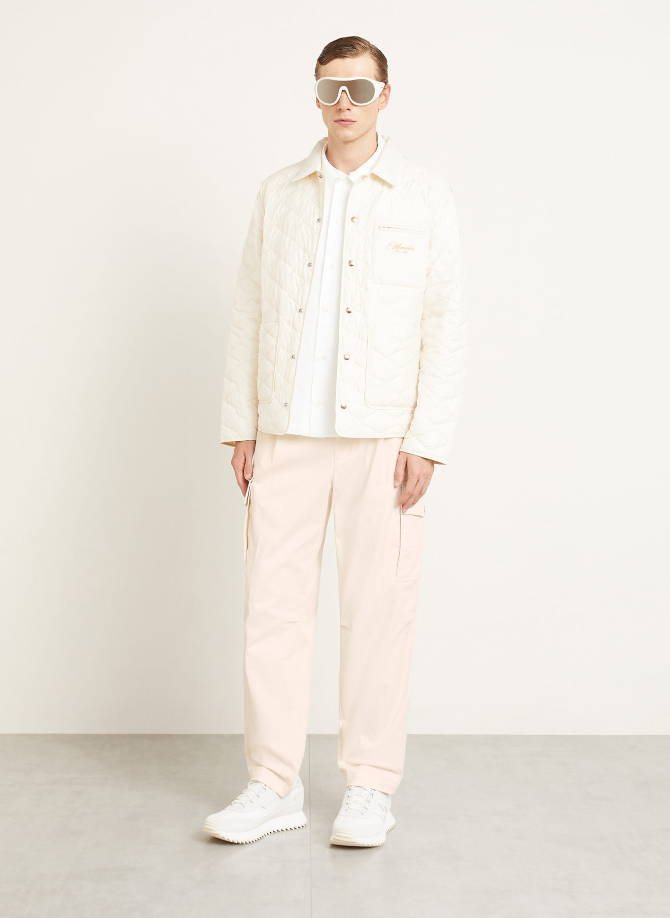 MONCLER Bojówki regular fit: ECRU