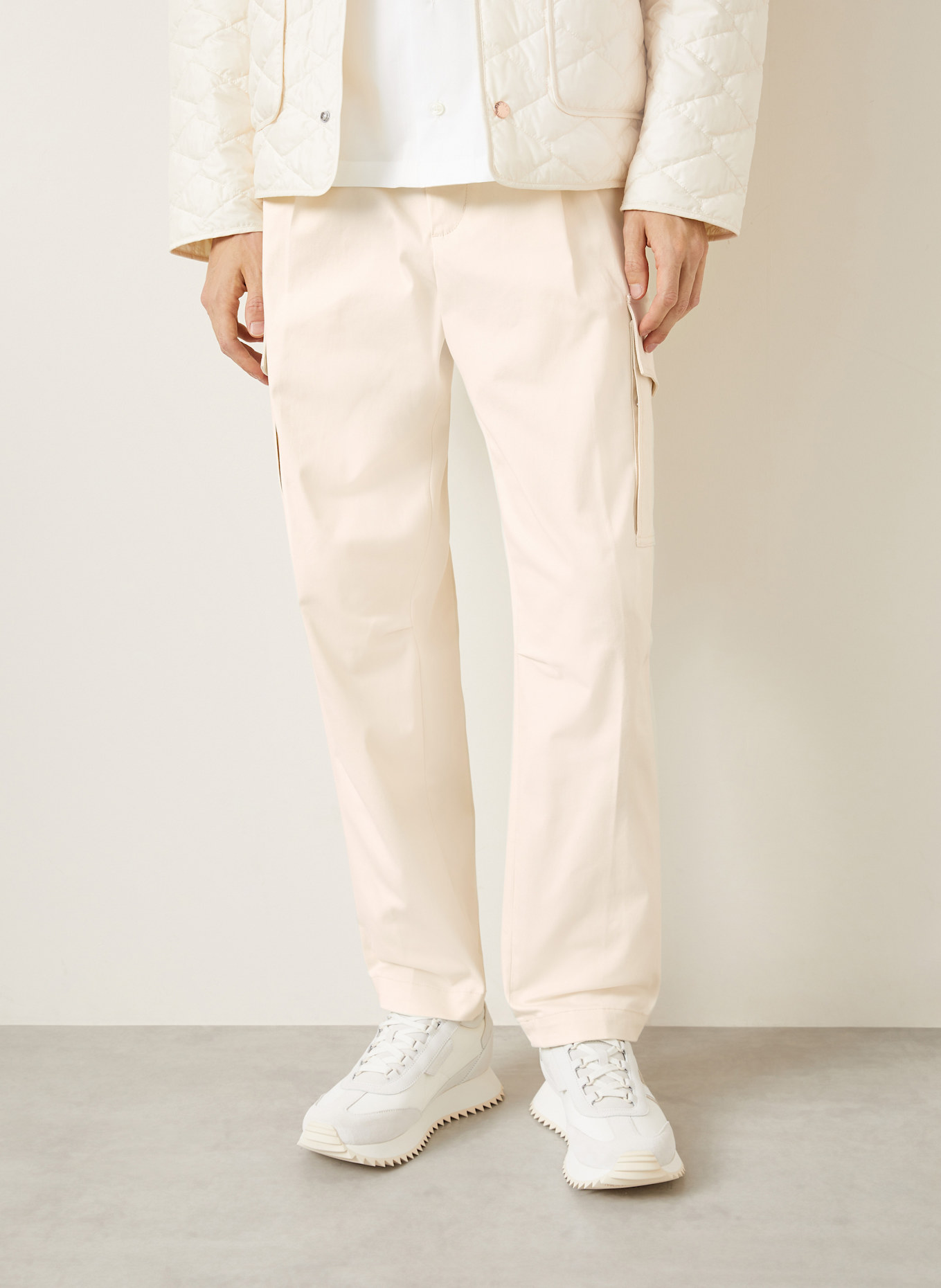 MONCLER Bojówki regular fit: ECRU