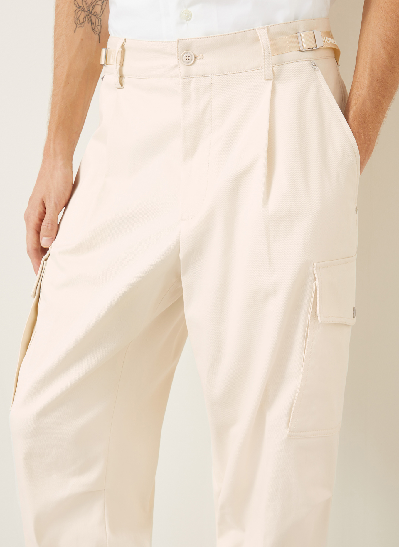 MONCLER Bojówki regular fit: ECRU