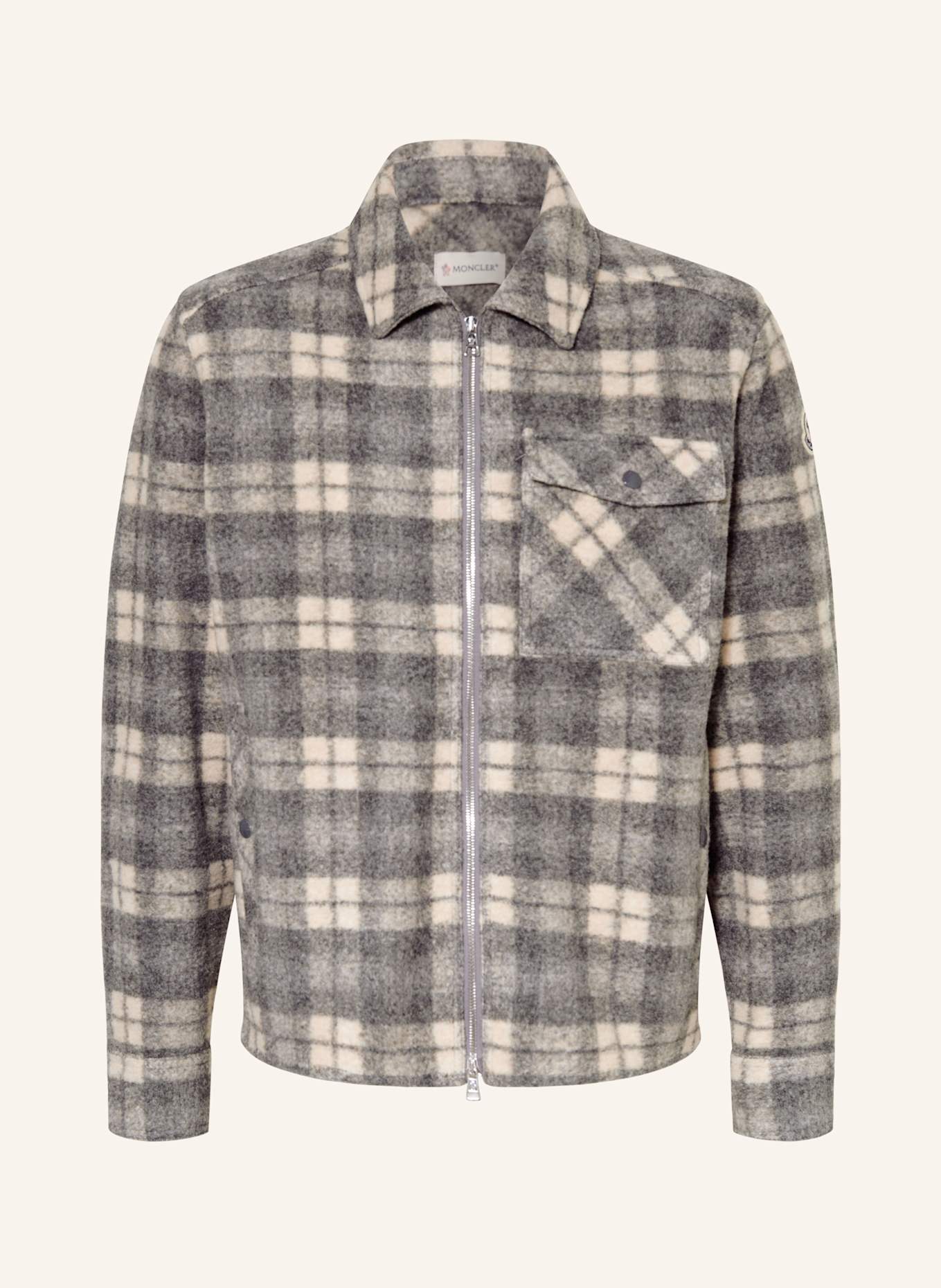MONCLER Overshirt: CREME / GRAU