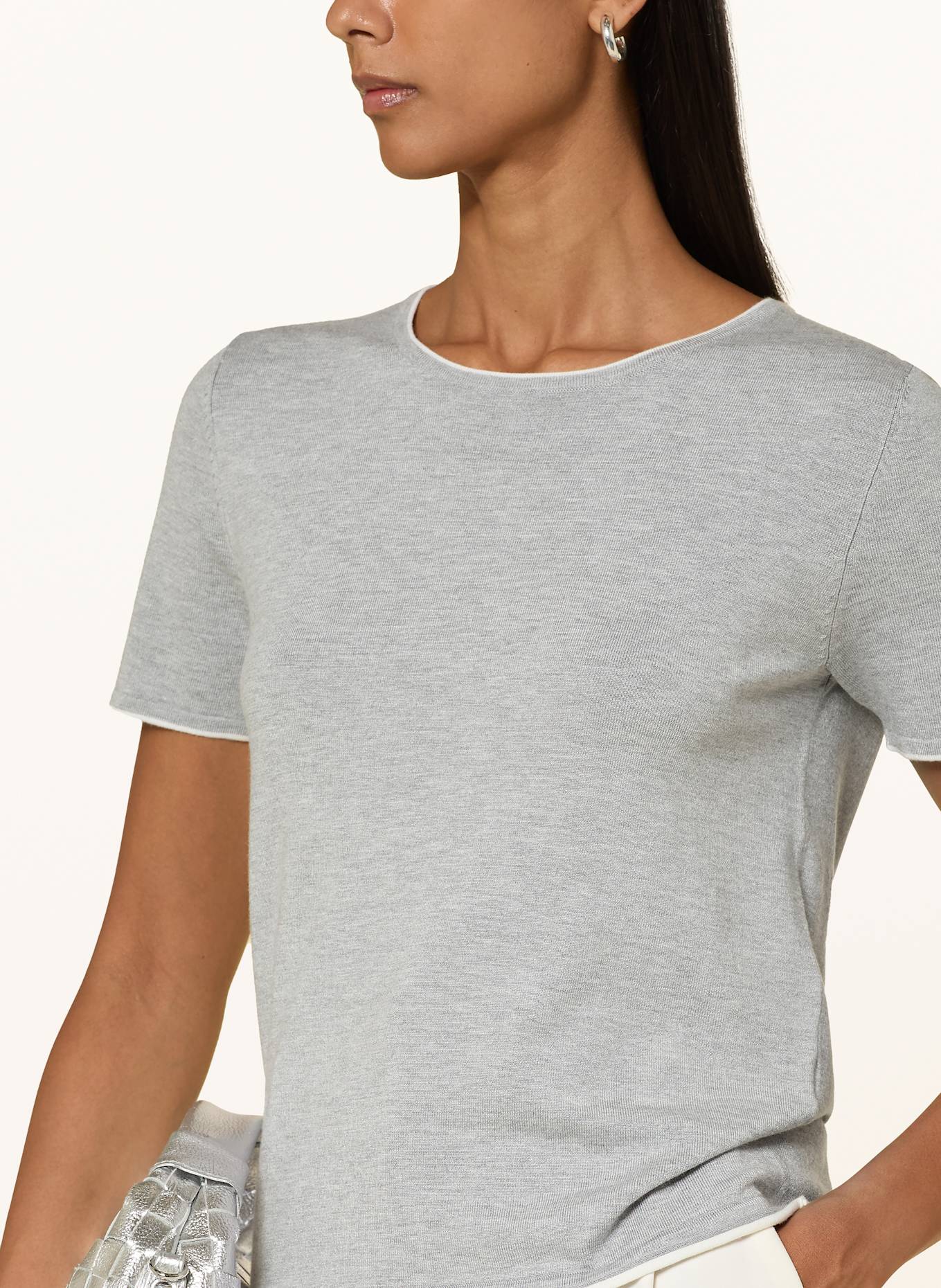 darling harbour Strickshirt: grey melange / offwhite