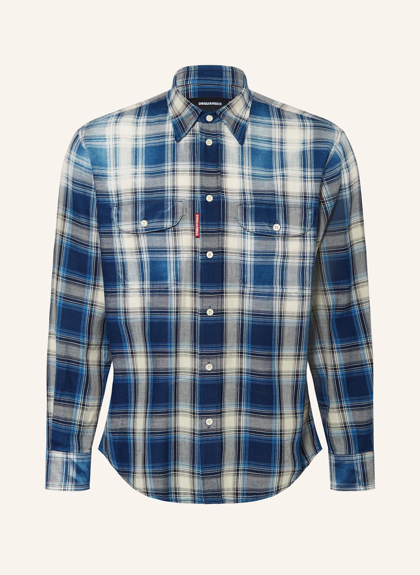 DSQUARED2 Hemd CANADIAN VINTAGE Comfort Fit: BLAU / DUNKELBLAU / WEISS