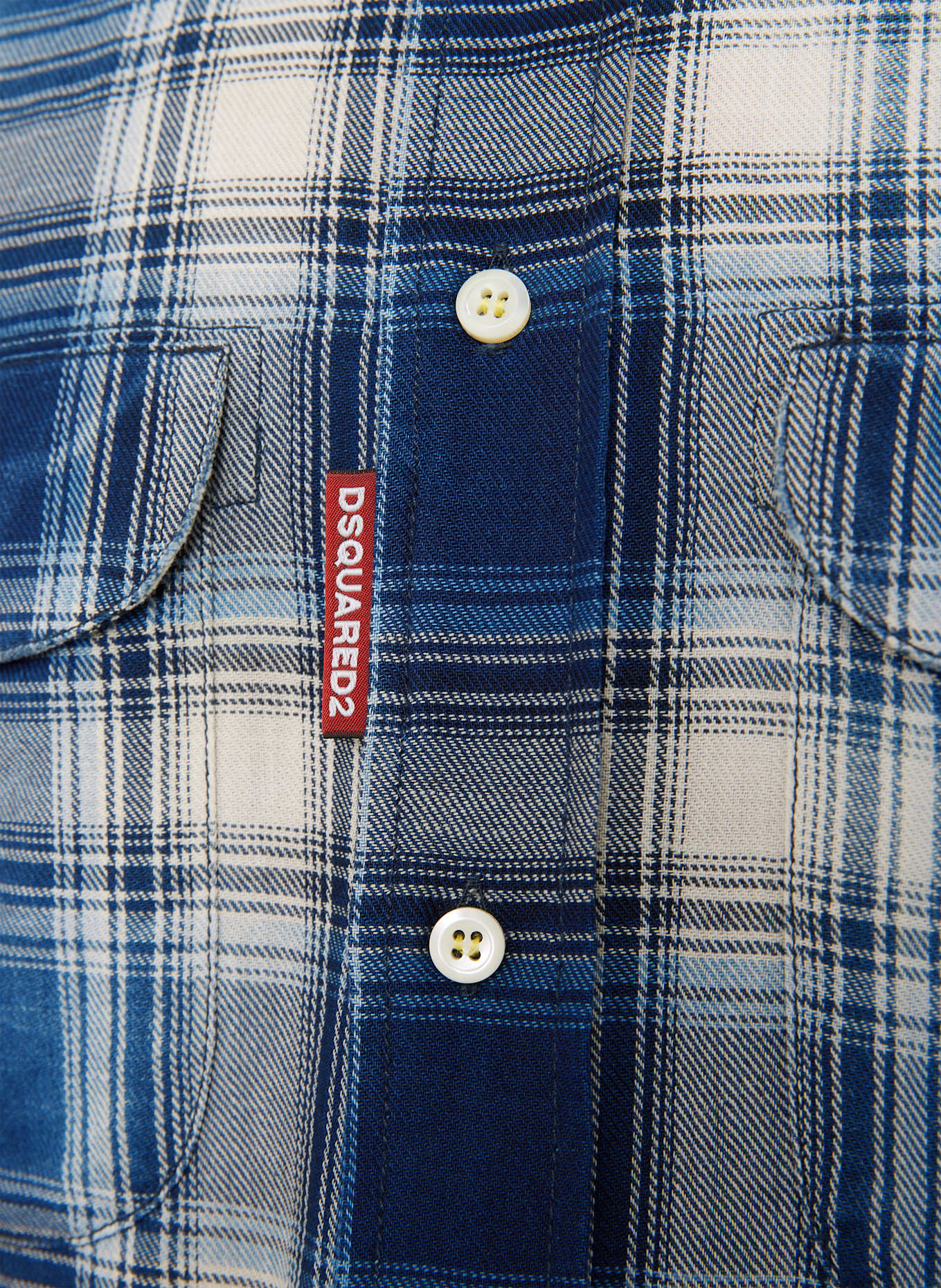 DSQUARED2 Hemd CANADIAN VINTAGE Comfort Fit: BLAU / DUNKELBLAU / WEISS