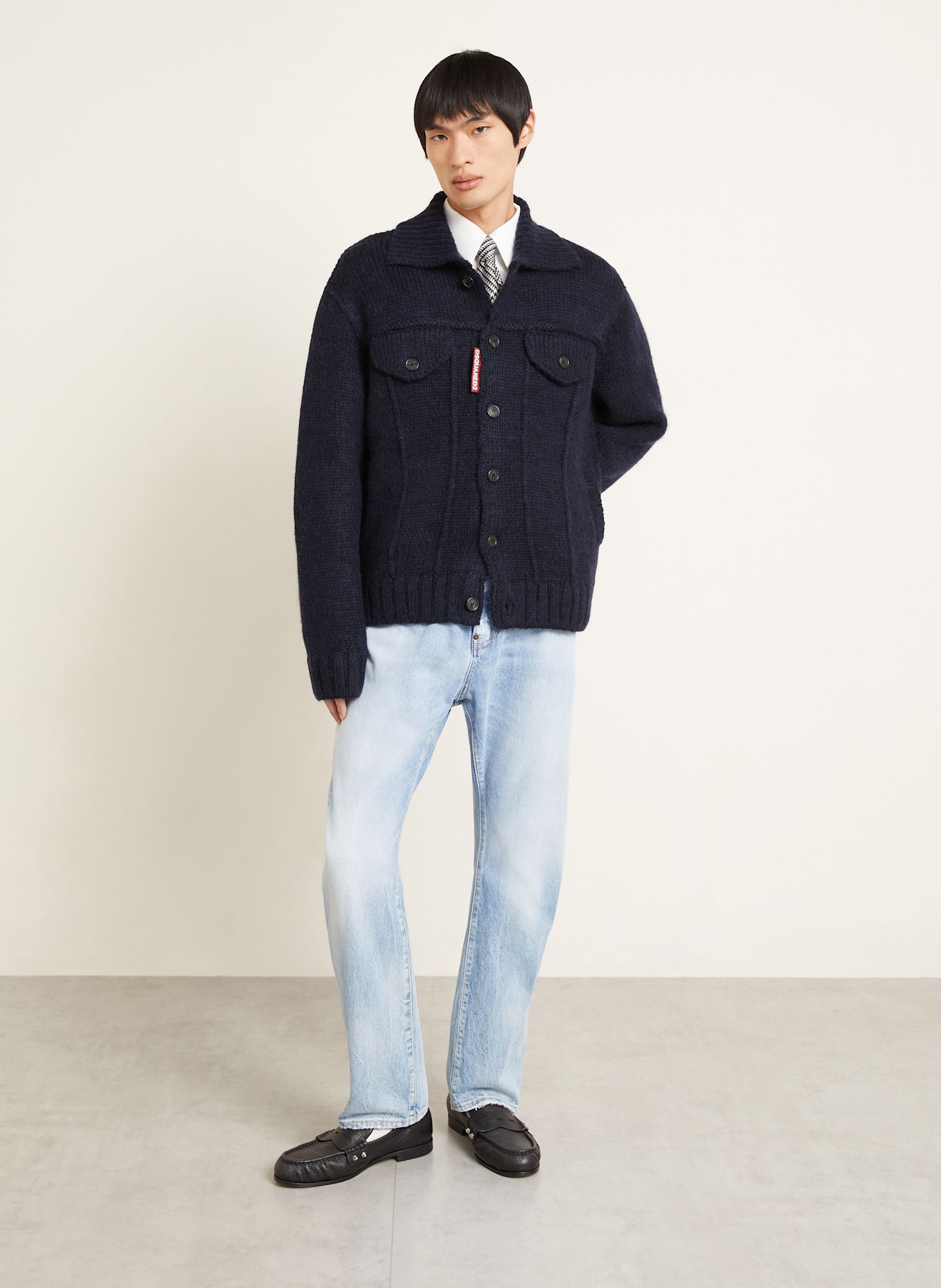 DSQUARED2 Kardigan JEAN: GRANATOWY