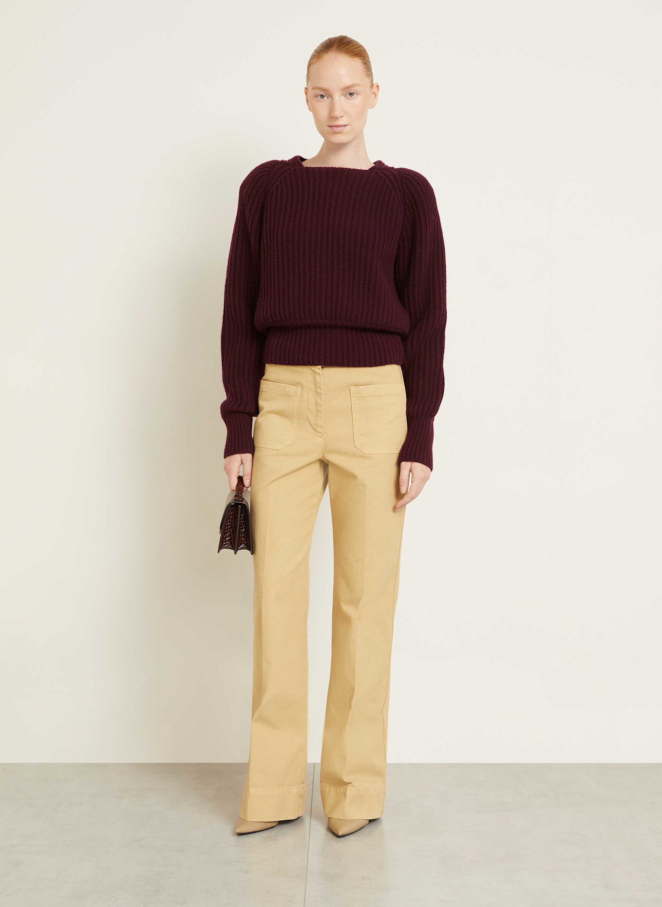 VICTORIA BECKHAM Pullover mit Cashmere: DUNKELROT