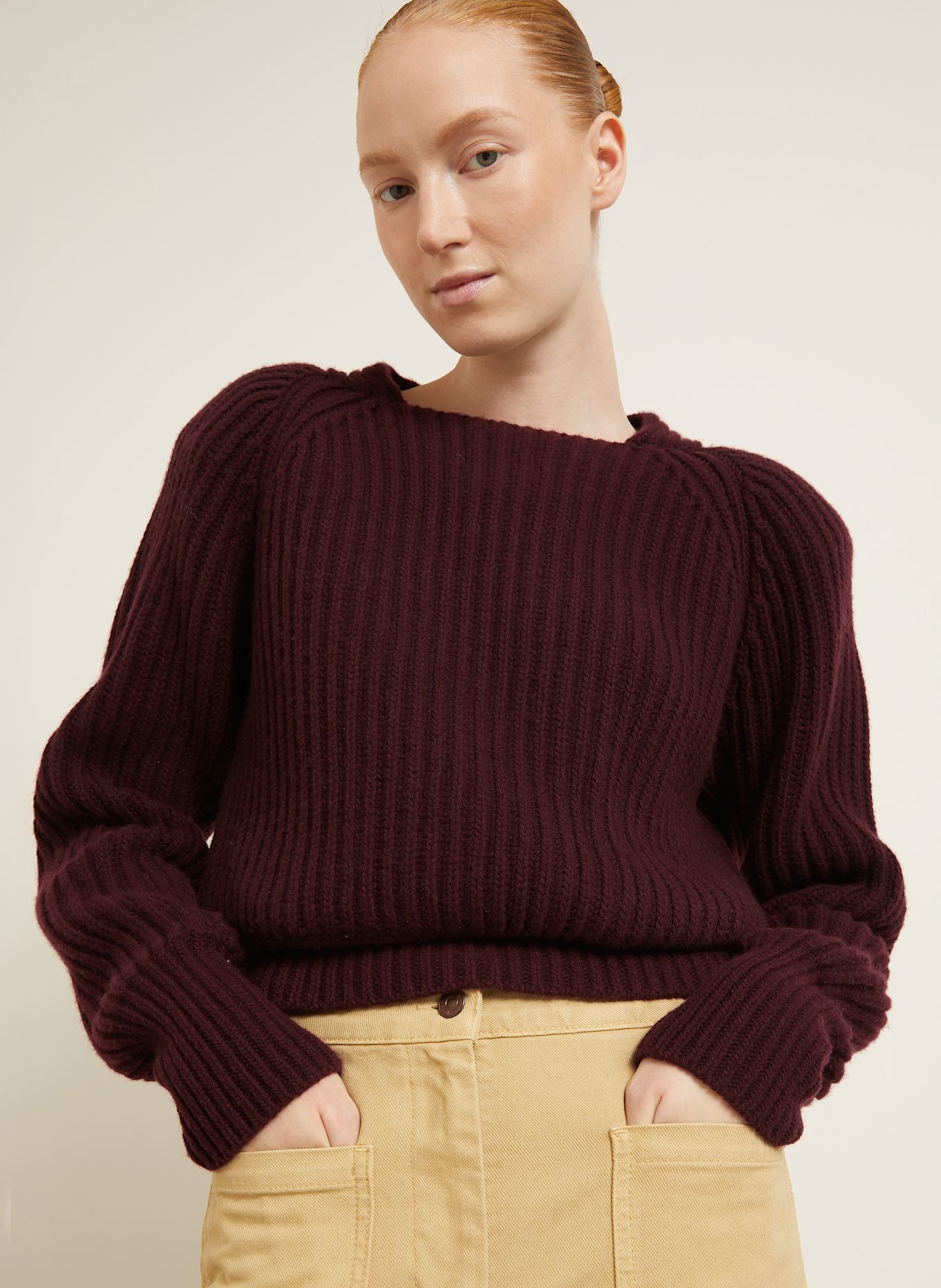 VICTORIA BECKHAM Pullover mit Cashmere: DUNKELROT