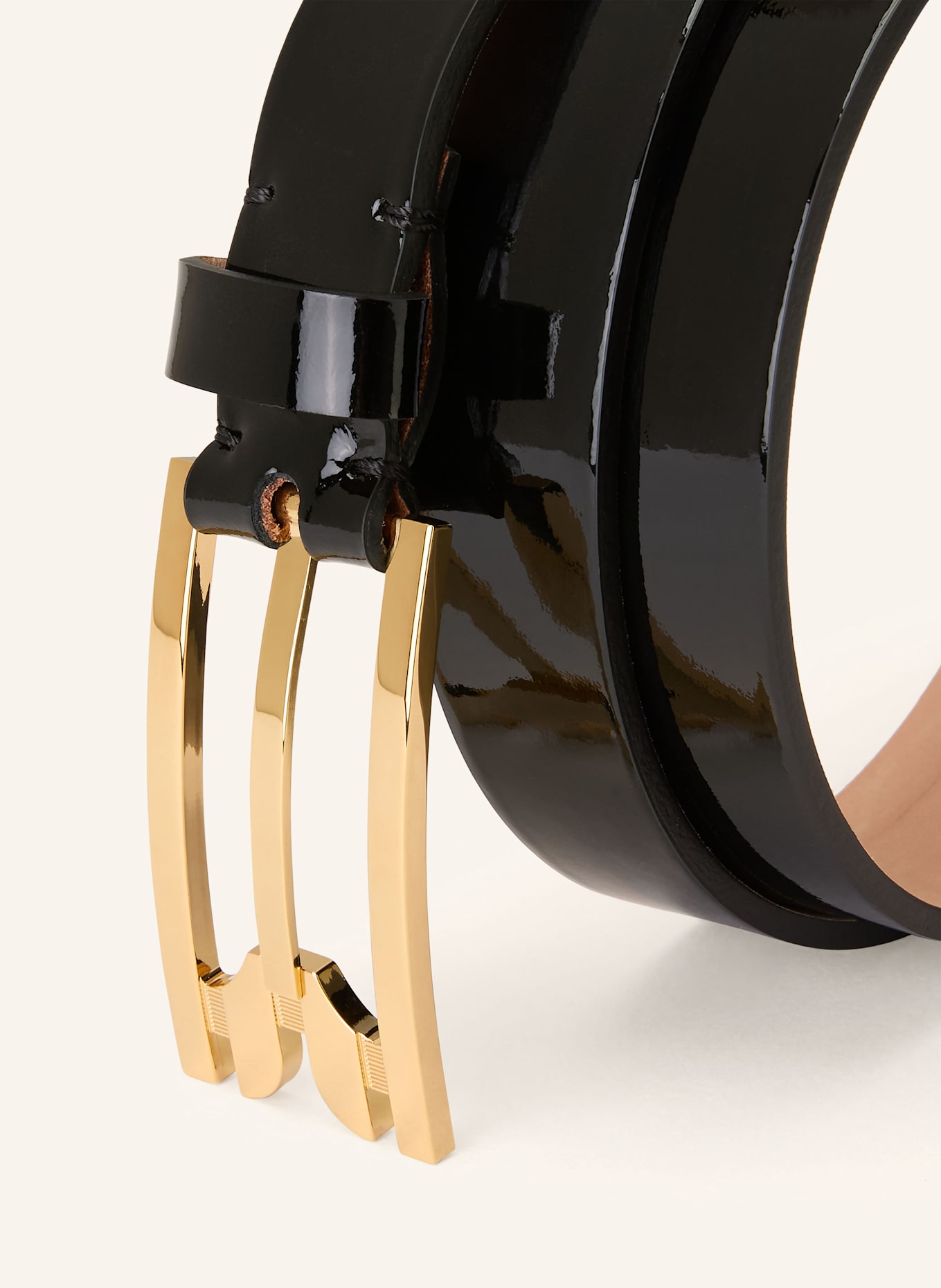 VICTORIA BECKHAM Leather belt: BLACK