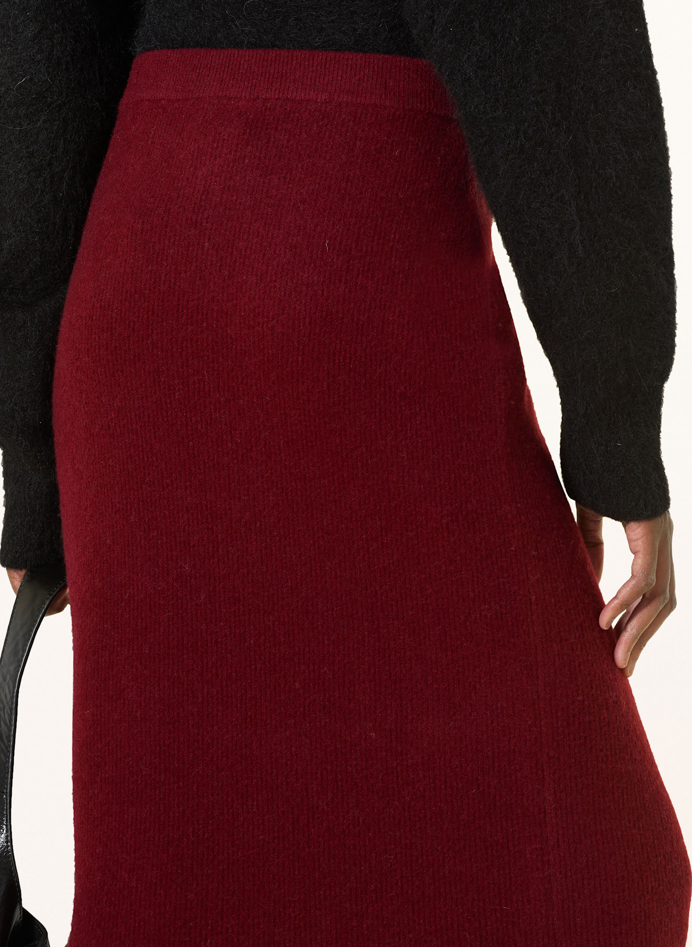 American Vintage Spódnica z dzianiny RAXOW: CIEMNOCZERWONY