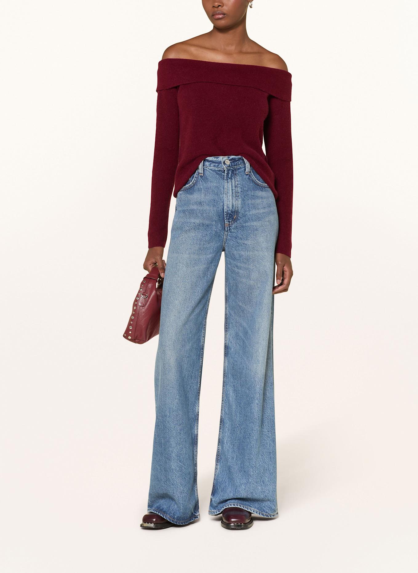 American Vintage Sweter z odsłoniętymi ramionami RAXOW: CIEMNOCZERWONY