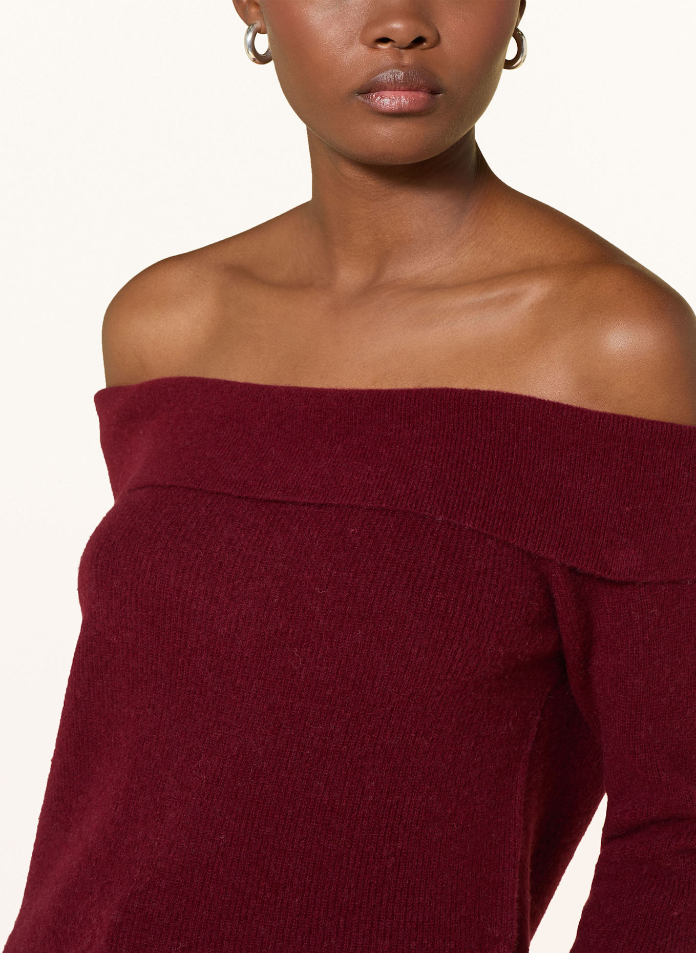 American Vintage Sweter z odsłoniętymi ramionami RAXOW: CIEMNOCZERWONY