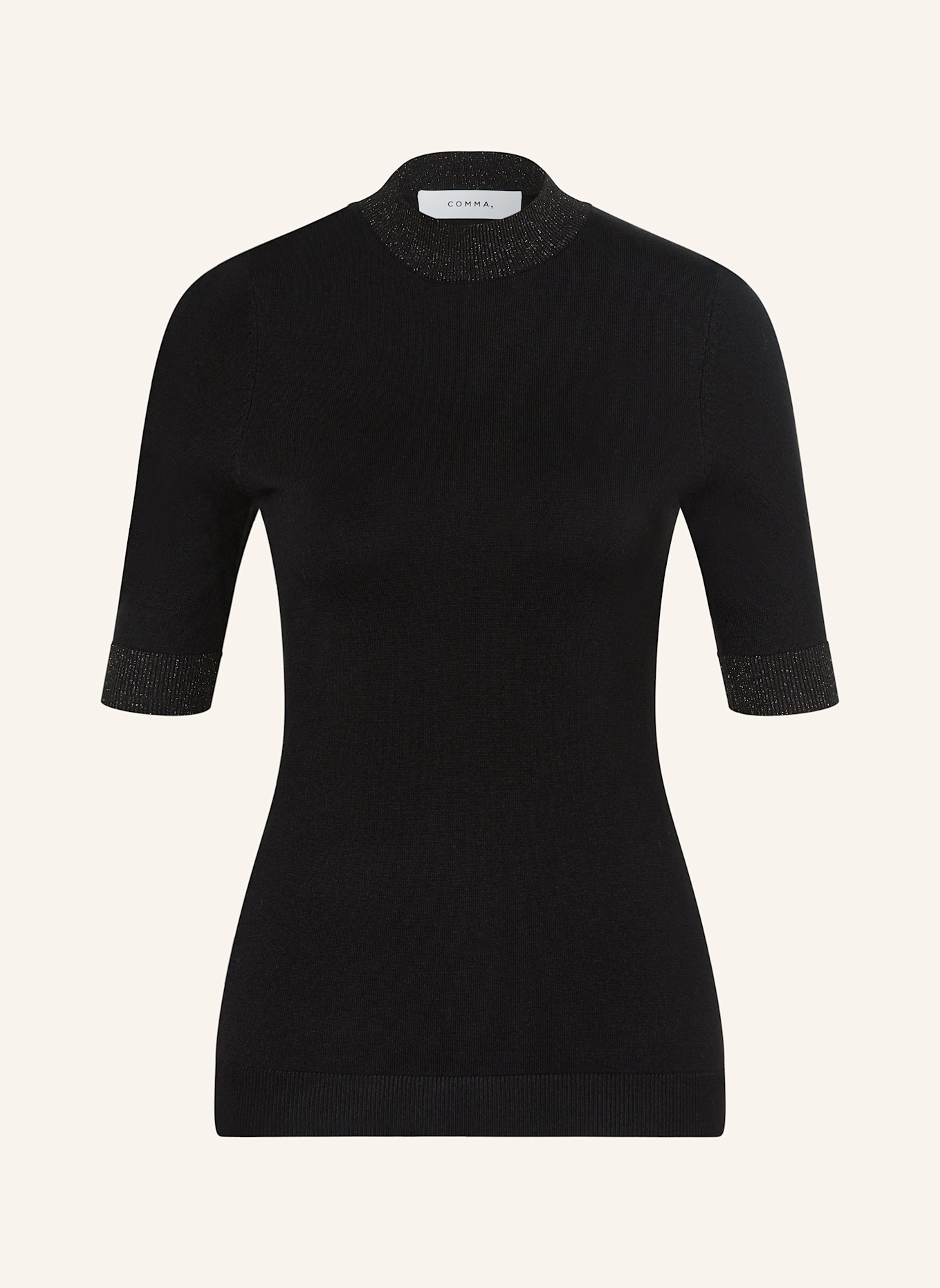 comma Pullover mit Glitzergarn: SCHWARZ