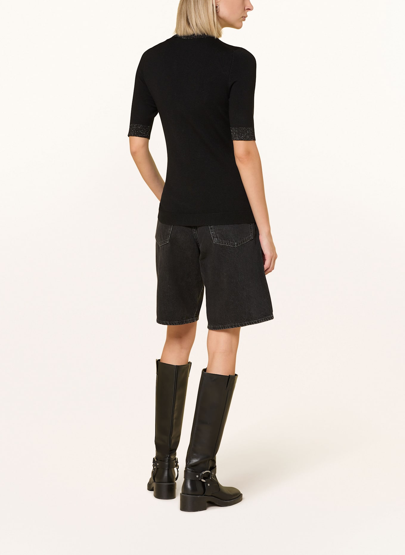 comma Pullover mit Glitzergarn: SCHWARZ