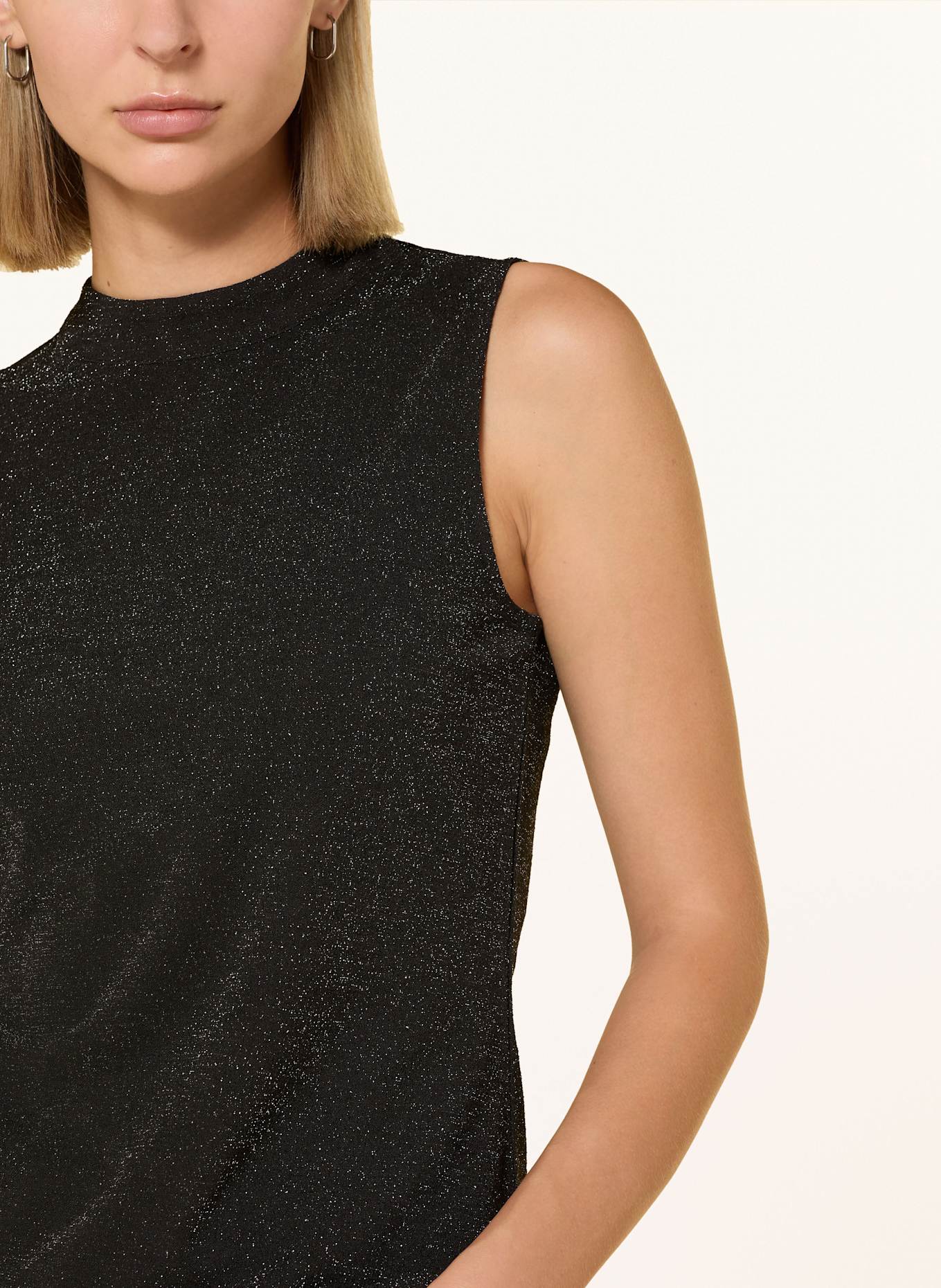 comma casual identity Top mit Glitzergarn: SCHWARZ