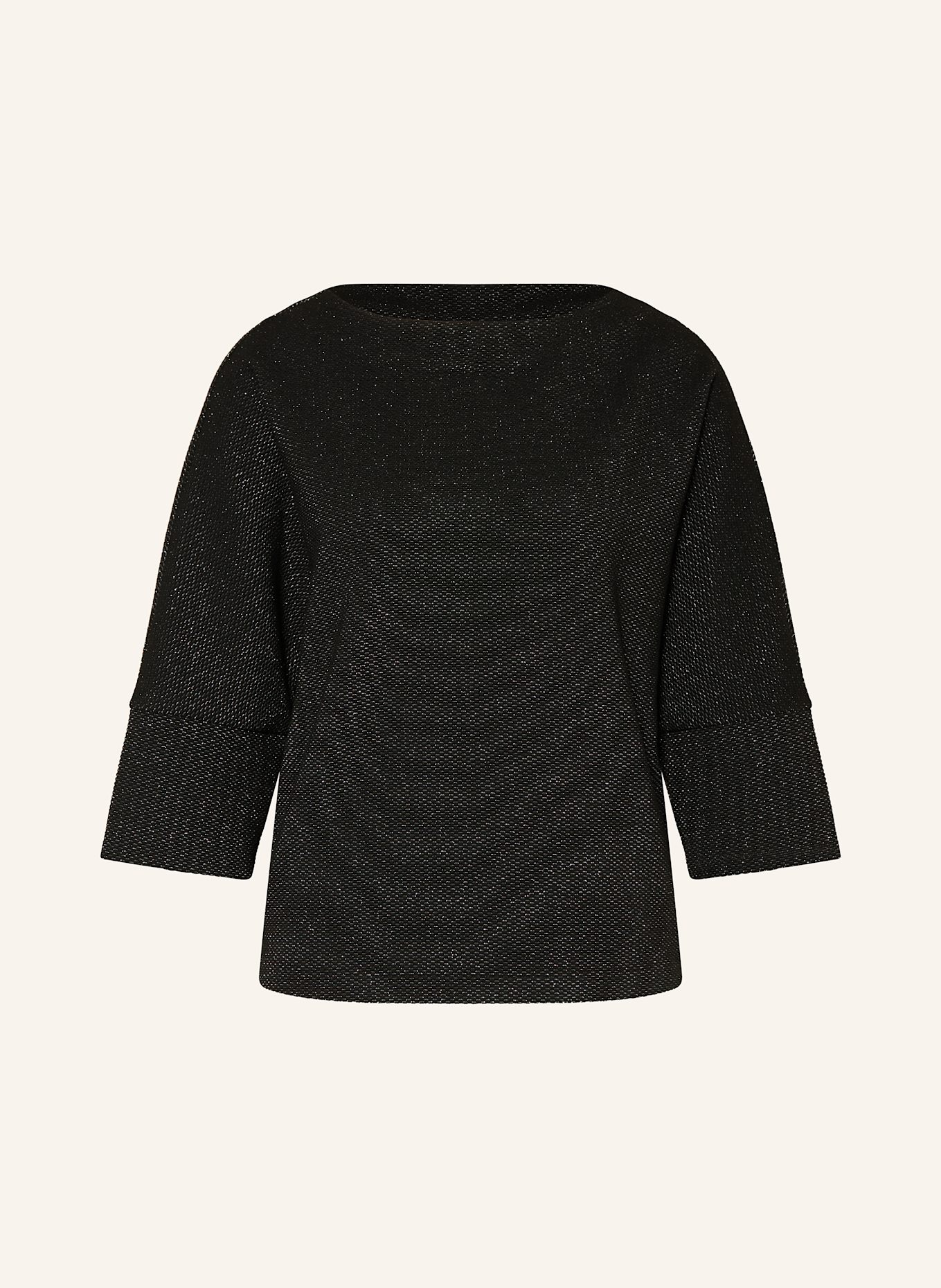 s.Oliver BLACK LABEL Pullover mit 3/4-Arm und Glitzergarn: SCHWARZ
