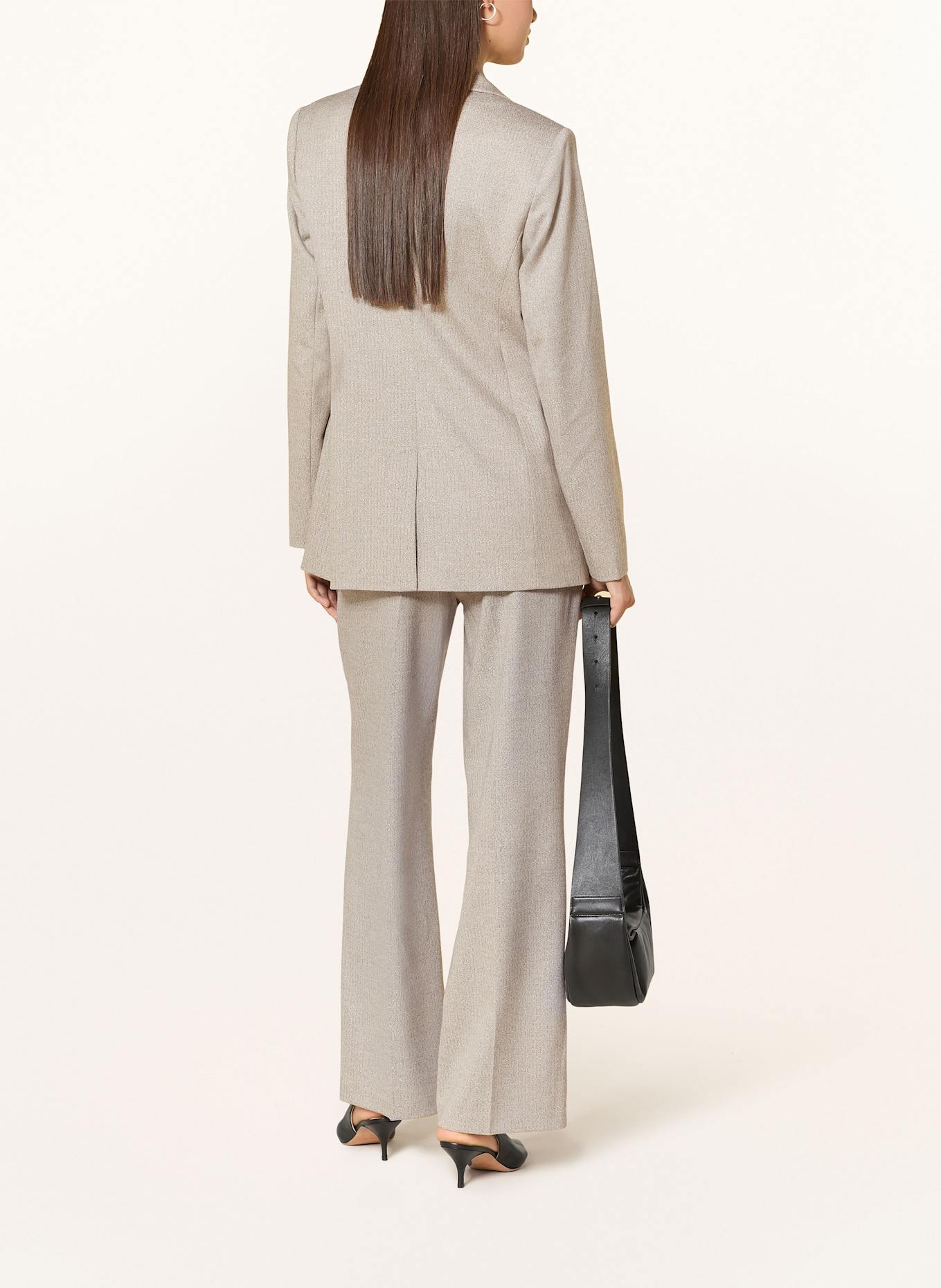 s.Oliver BLACK LABEL Marlenehose mit Glitzergarn: HELLGRAU