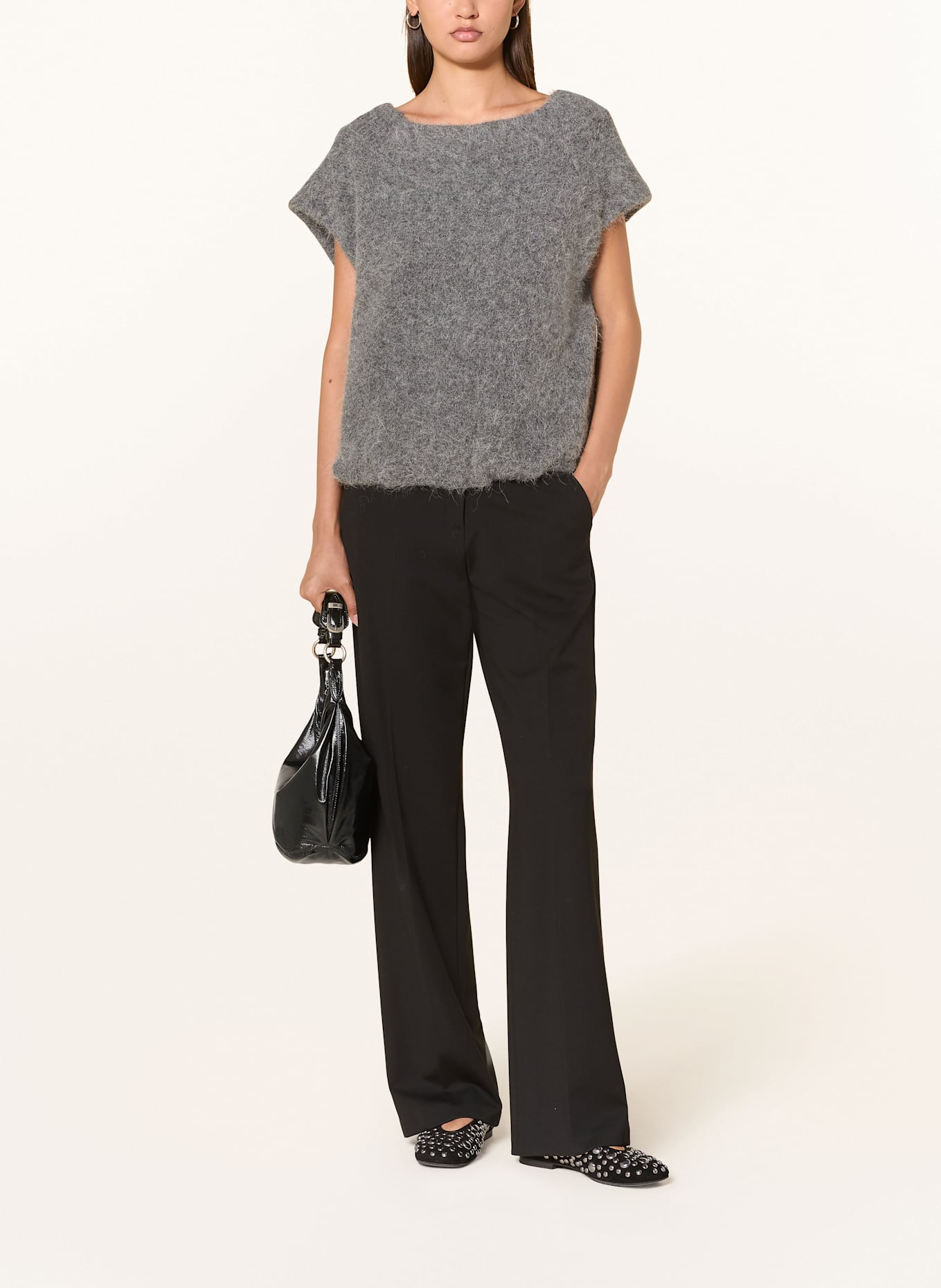 10DAYS Pull sans manches en alpaga: GRIS FONCÉ