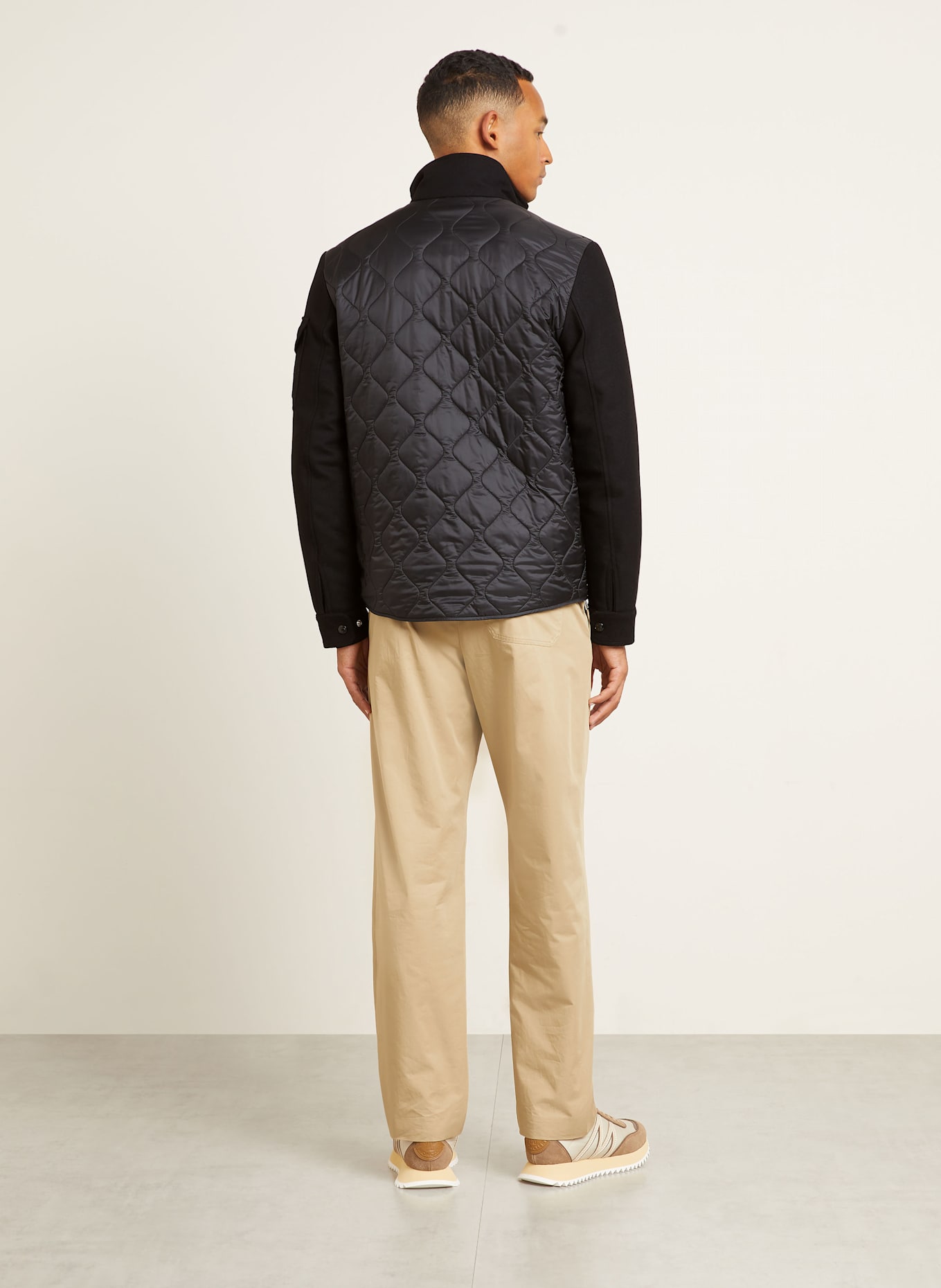 MONCLER Daunenjacke AVOINE im Materialmix: SCHWARZ