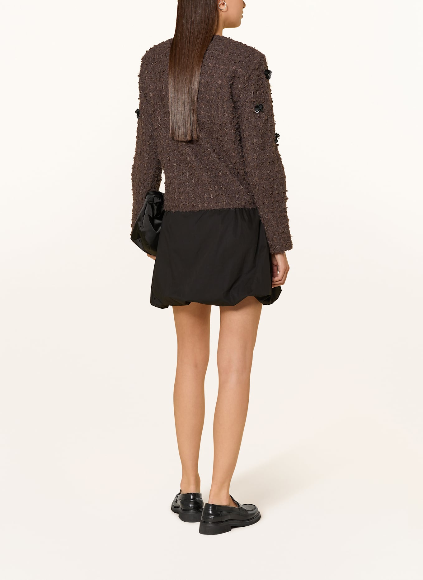 Rich & Royal Kastenjacke mit Schmucksteinen: DUNKELBRAUN